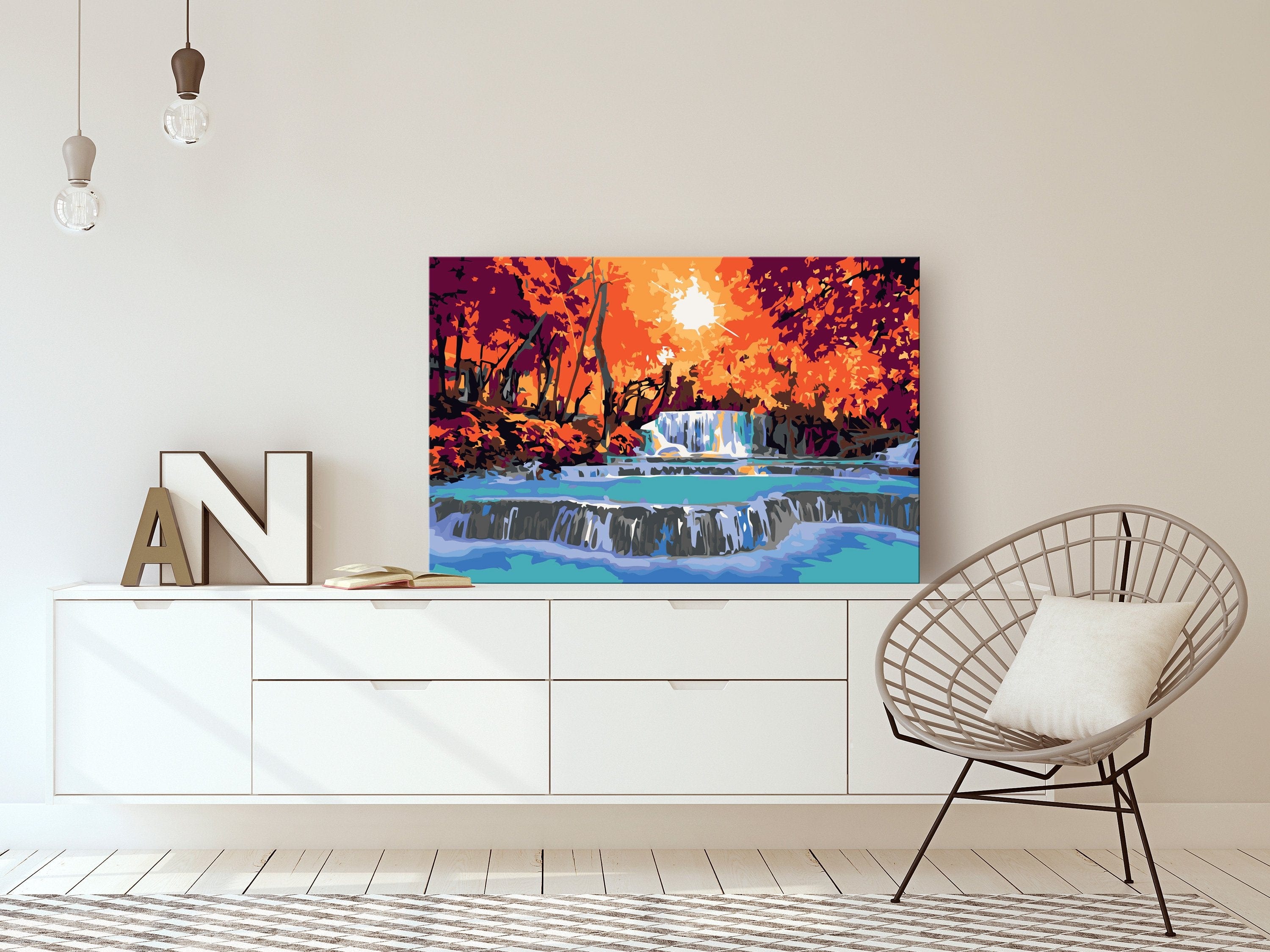 Glezna izkrāso pēc cipariem - Cascade 60x40 cm Artgeist