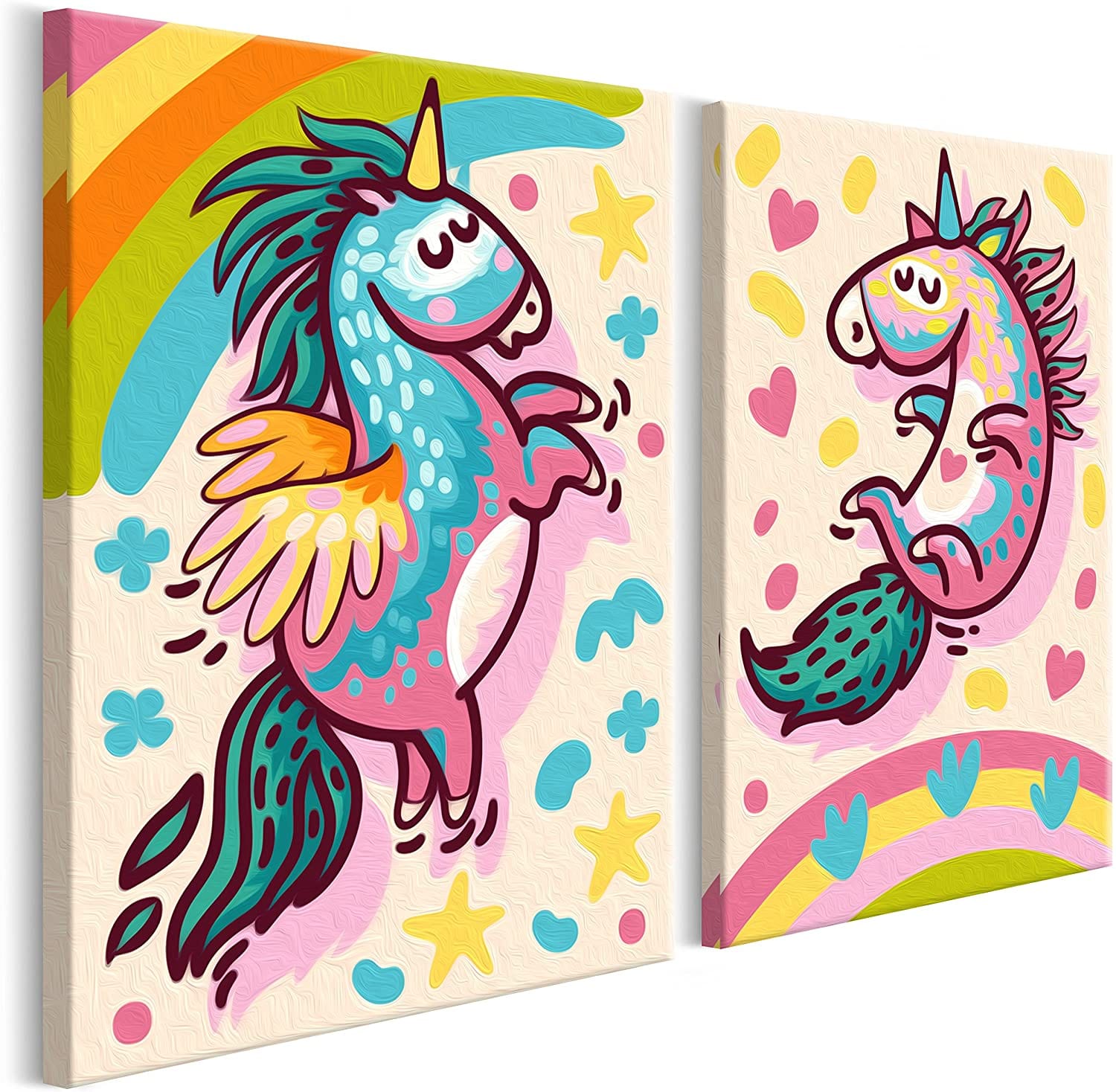 Glezna izkrāso pēc cipariem - Chubby Unicorns 33x23 cm Artgeist