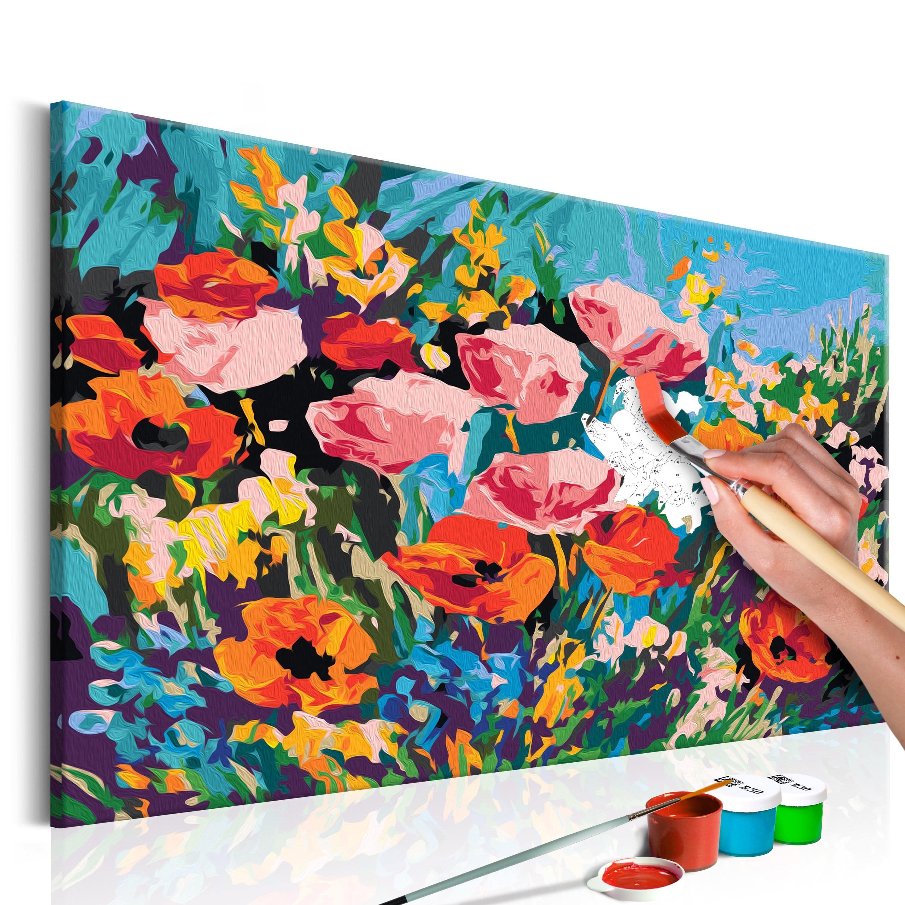 Glezna izkrāso pēc cipariem - Colourful Meadow Flowers 60x40 cm Artgeist