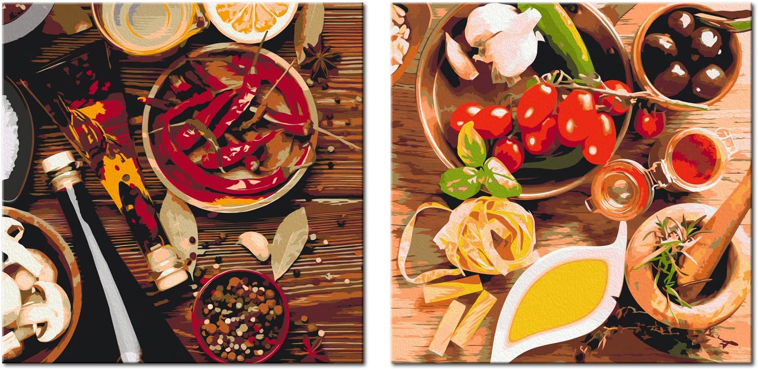 Glezna izkrāso pēc cipariem - Colourful Spices 80x40 cm Artgeist