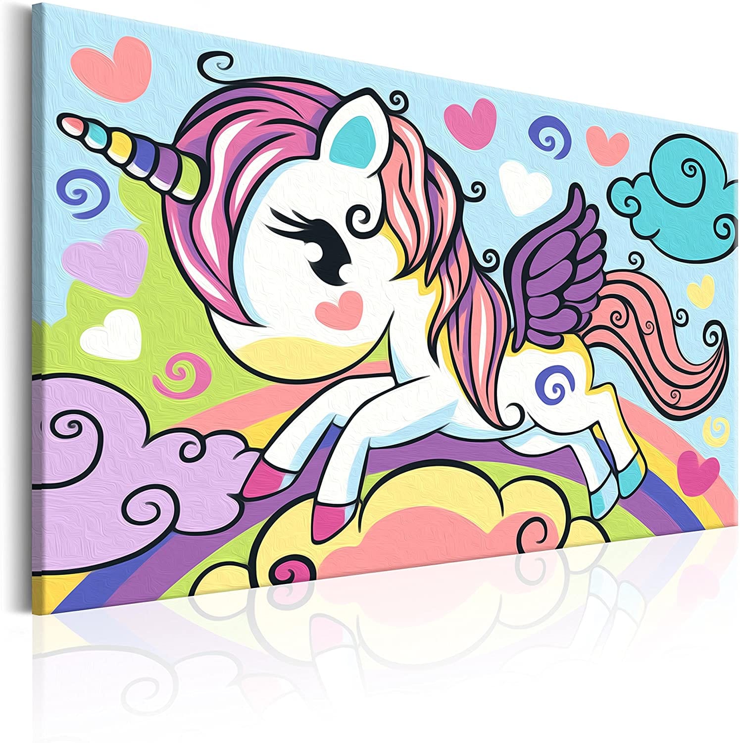 Glezna izkrāso pēc cipariem - Colourful Unicorn 33 x 23 cm Artgeist