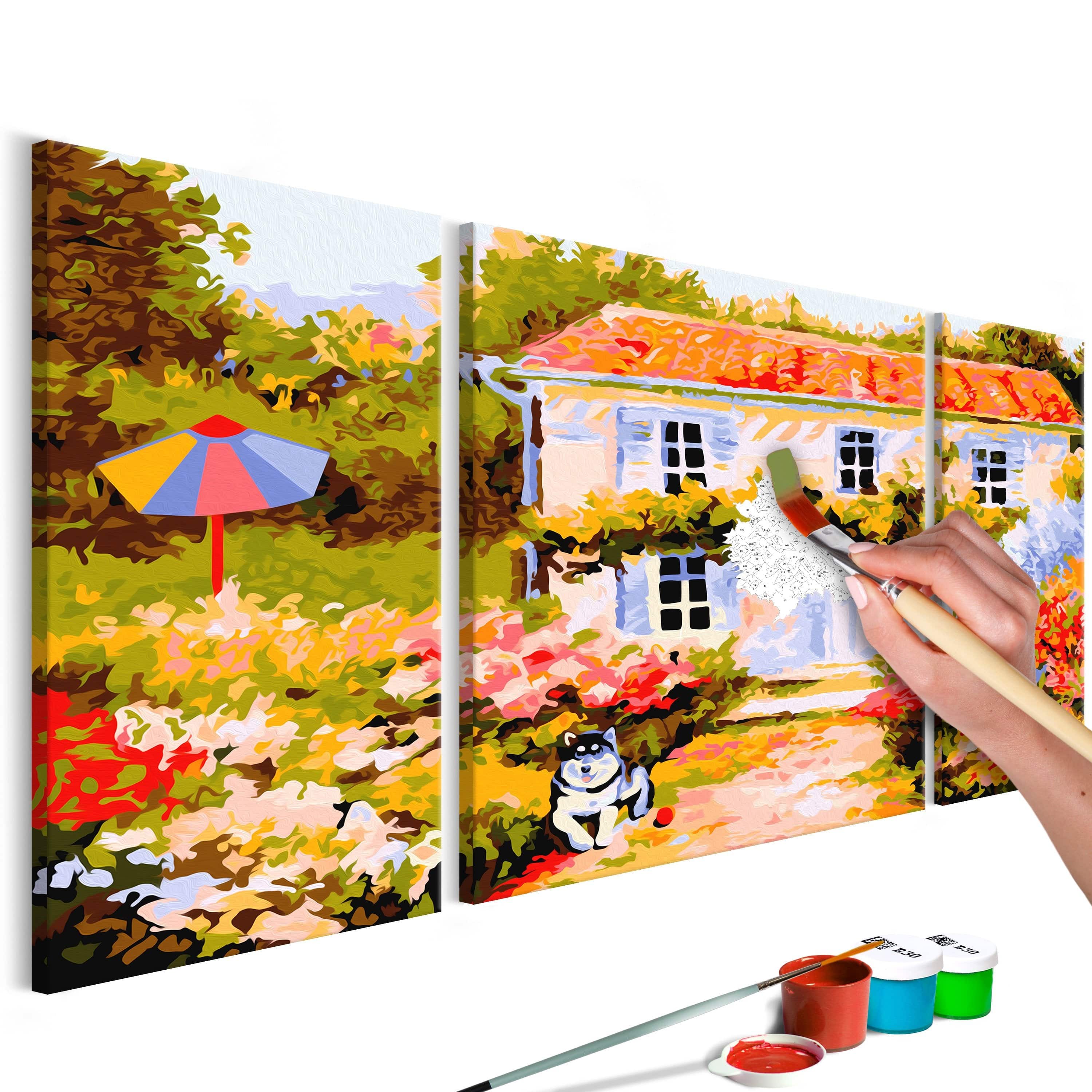 Glezna izkrāso pēc cipariem - Country House 80x50 cm Artgeist