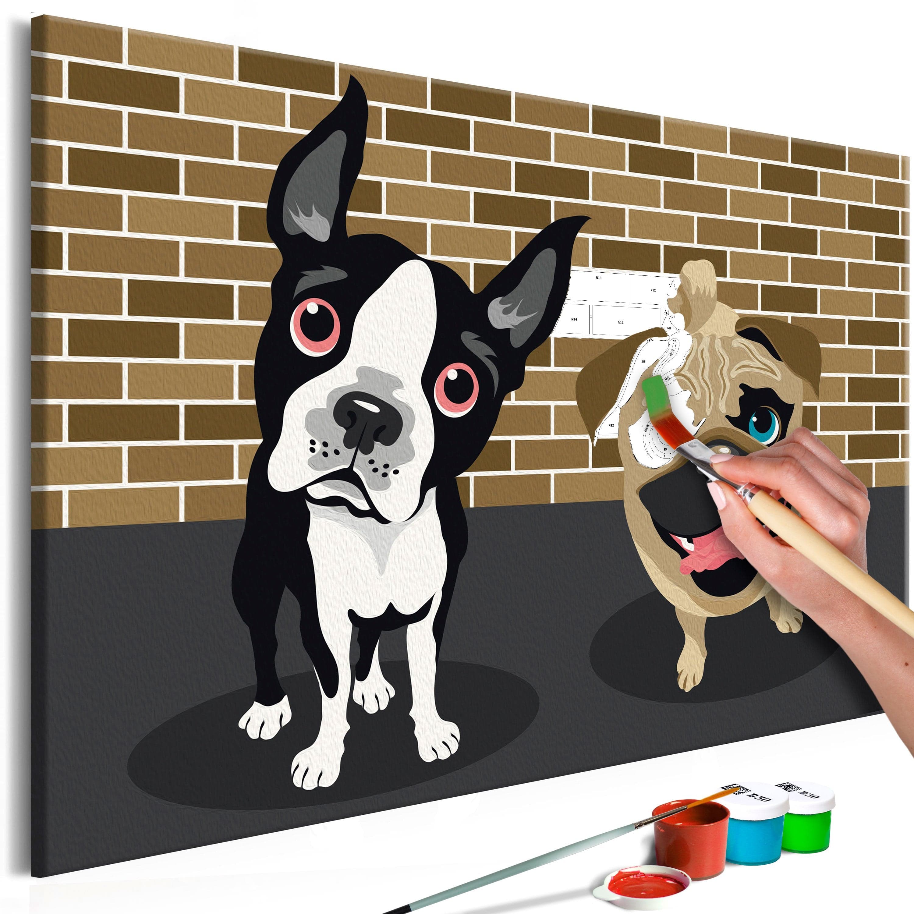 Glezna izkrāso pēc cipariem - Cute Dogs 60x40 cm Artgeist