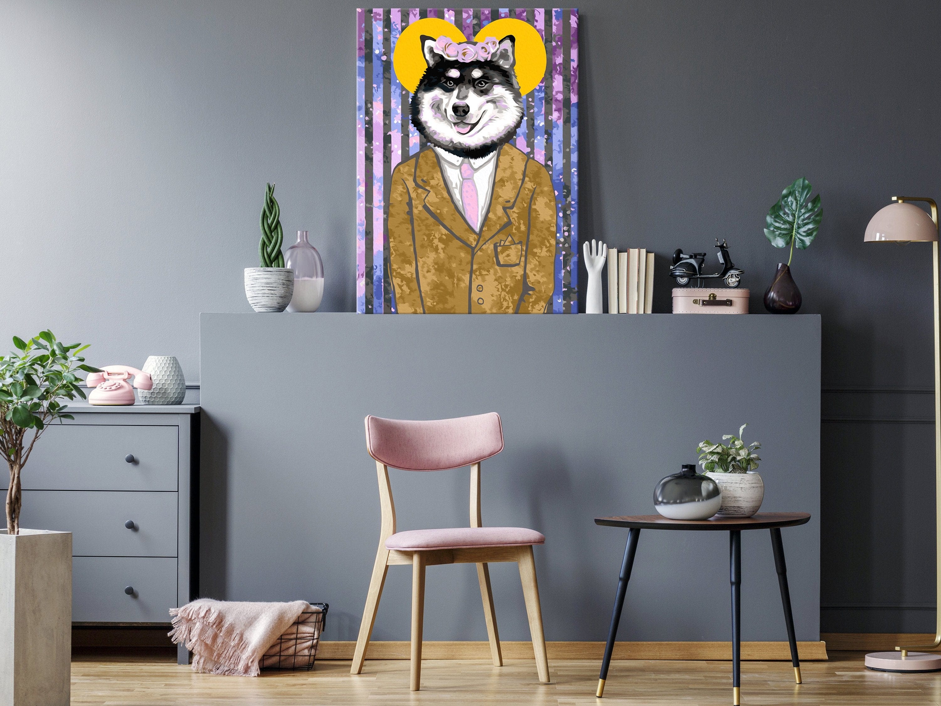 Glezna izkrāso pēc cipariem - Dog in Suit 40x60 cm Artgeist