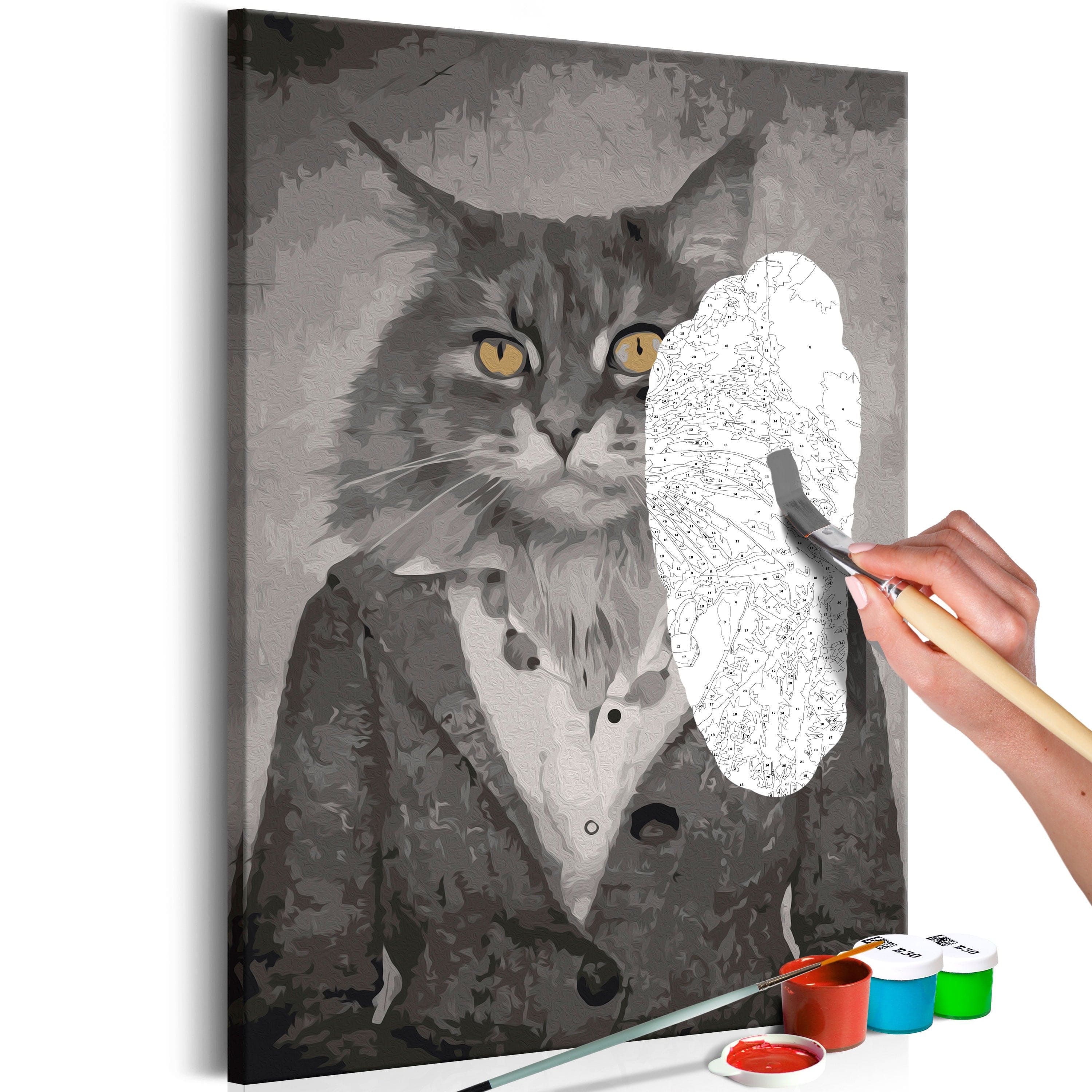 Glezna izkrāso pēc cipariem - Elegant Cat 40x60 cm Artgeist