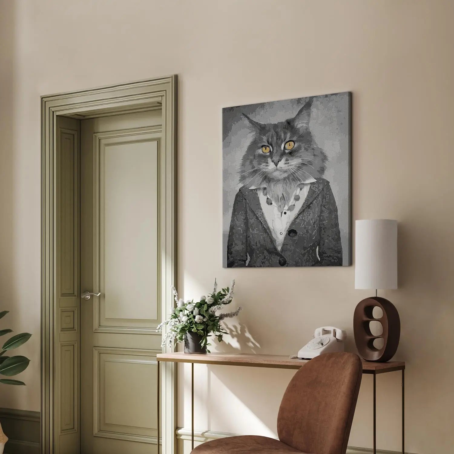 Glezna izkrāso pēc cipariem - Elegants kaķis, 40x50 cm Artgeist