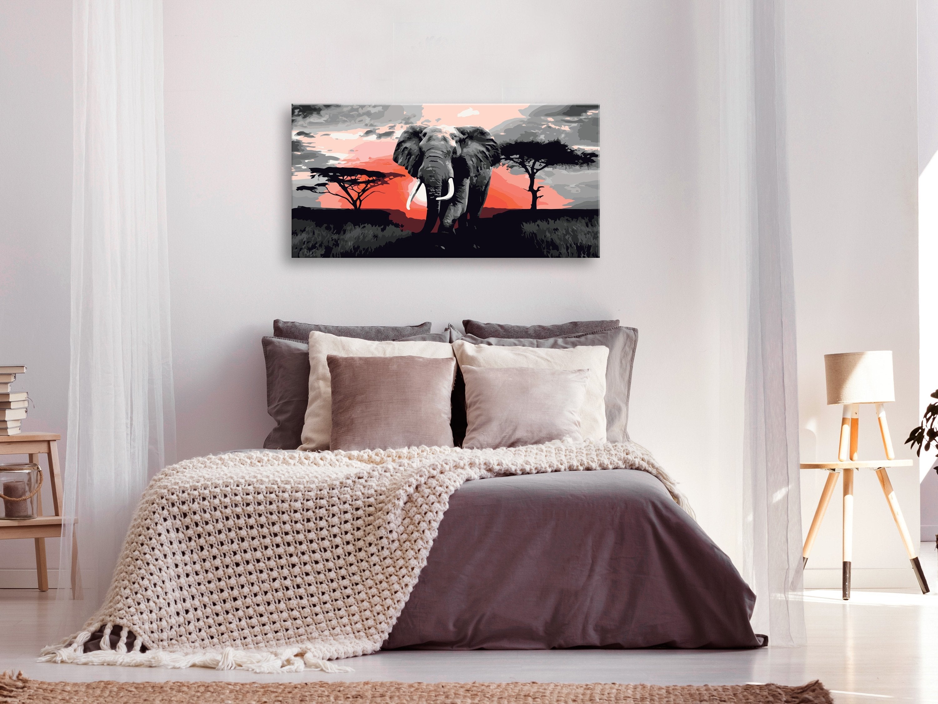 Glezna izkrāso pēc cipariem - Elephant (Africa) 80x40cm Artgeist