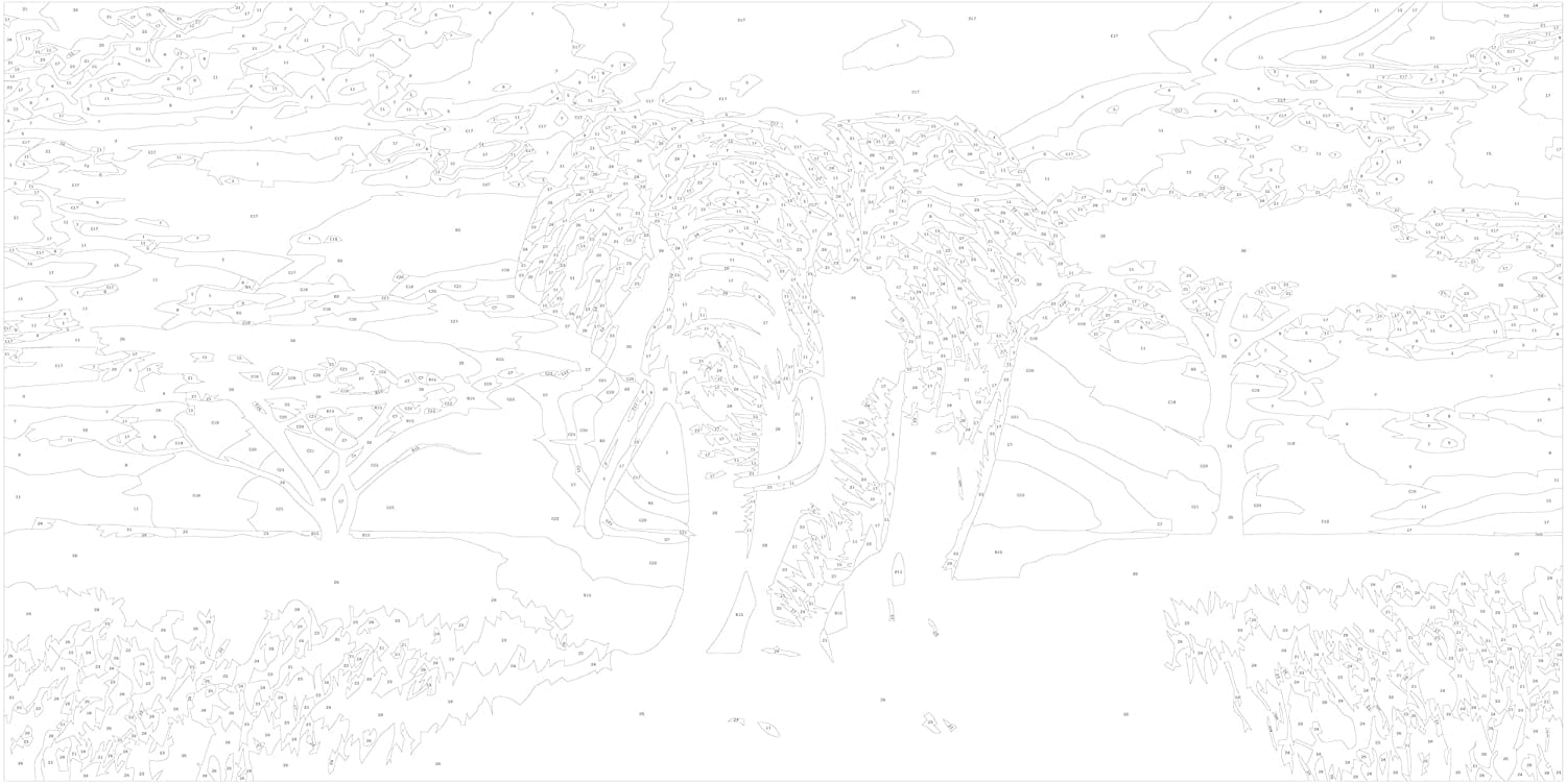 Glezna izkrāso pēc cipariem - Elephant (Africa) 80x40cm Artgeist