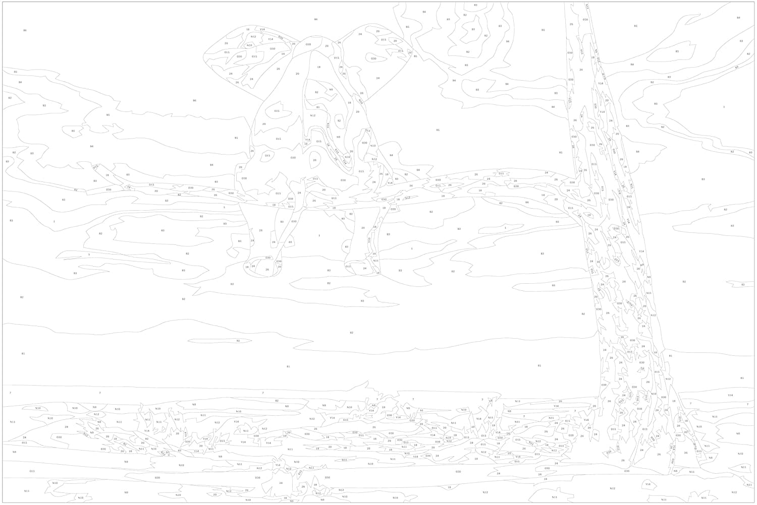 Glezna izkrāso pēc cipariem - Elephant In A Tree 60x40 cm Artgeist