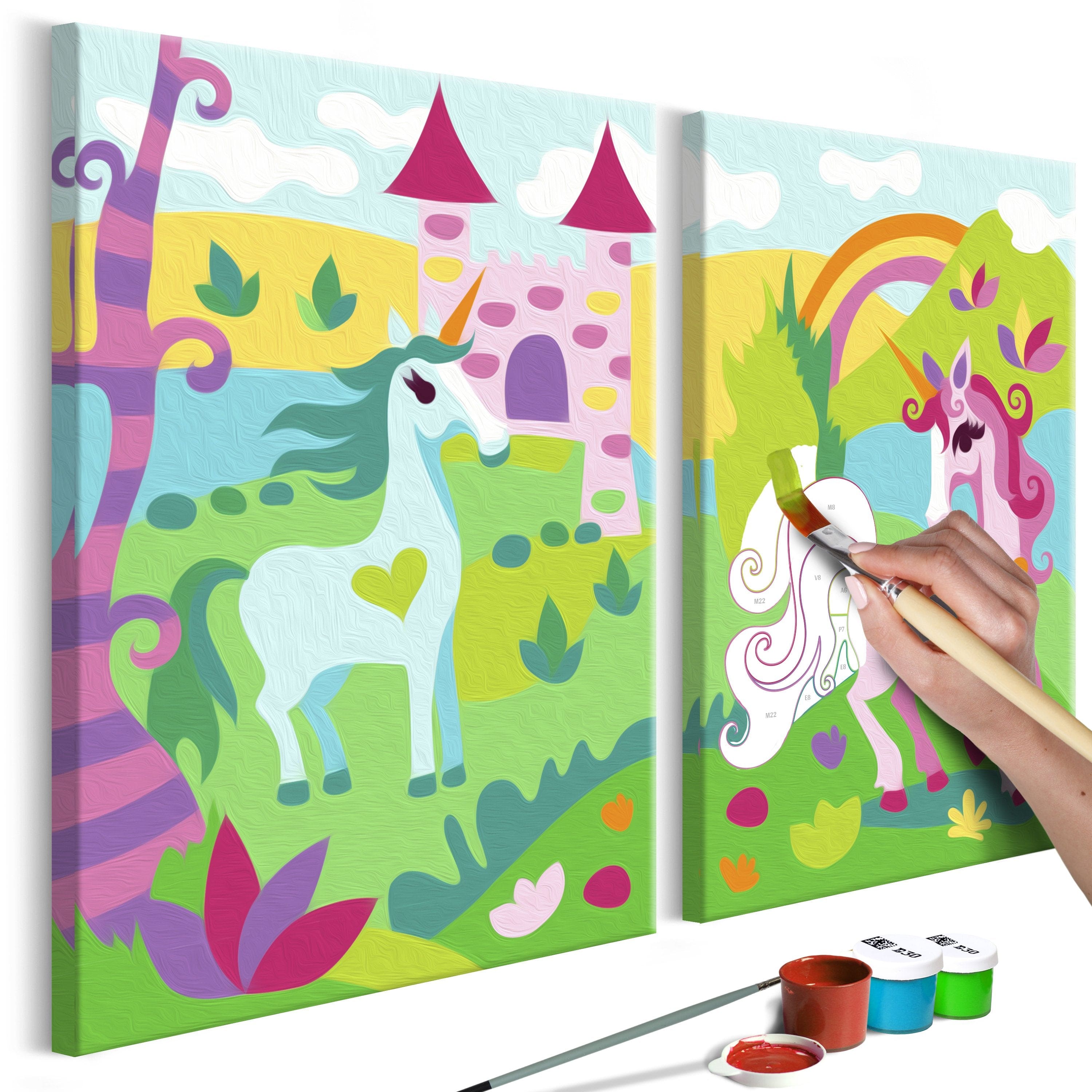 Glezna izkrāso pēc cipariem - Fairytale Unicorns 33x23 cm Artgeist