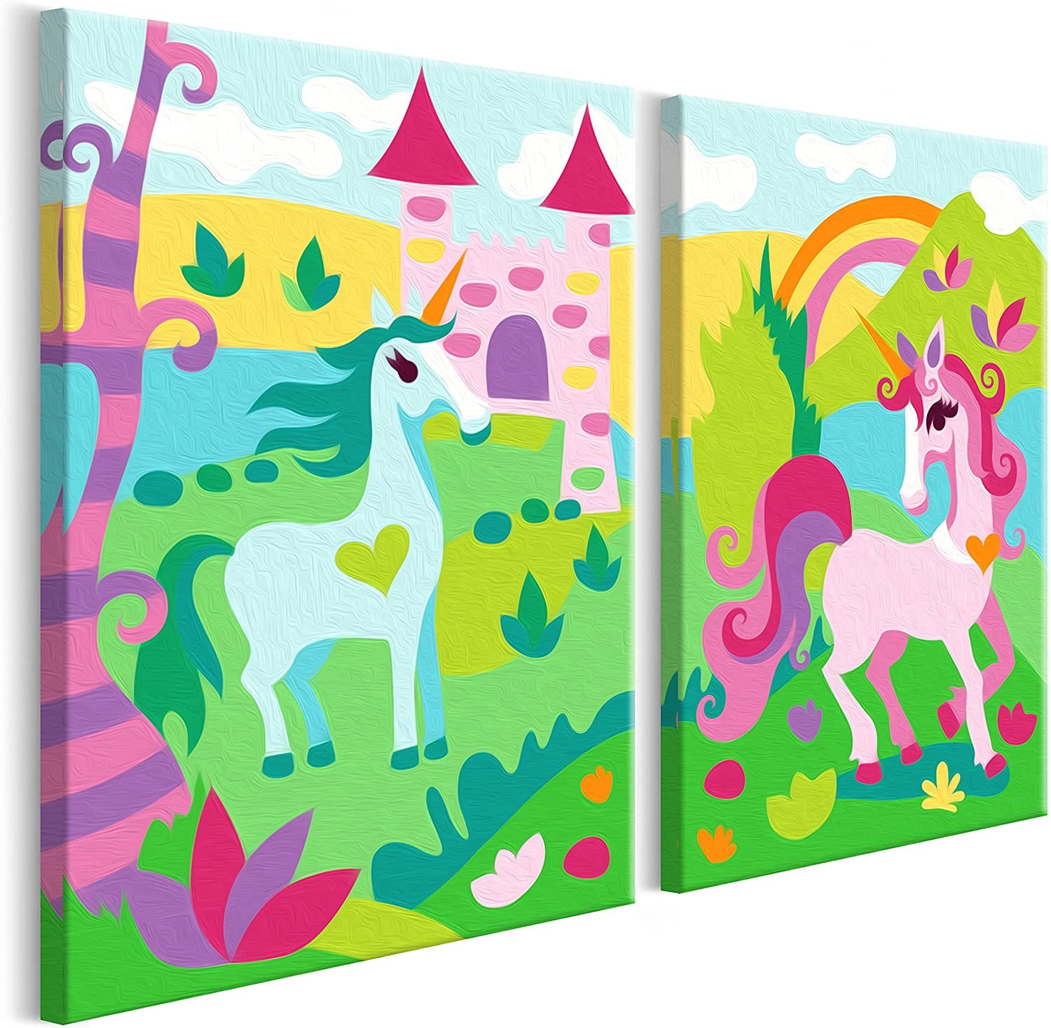 Glezna izkrāso pēc cipariem - Fairytale Unicorns 33x23 cm Artgeist