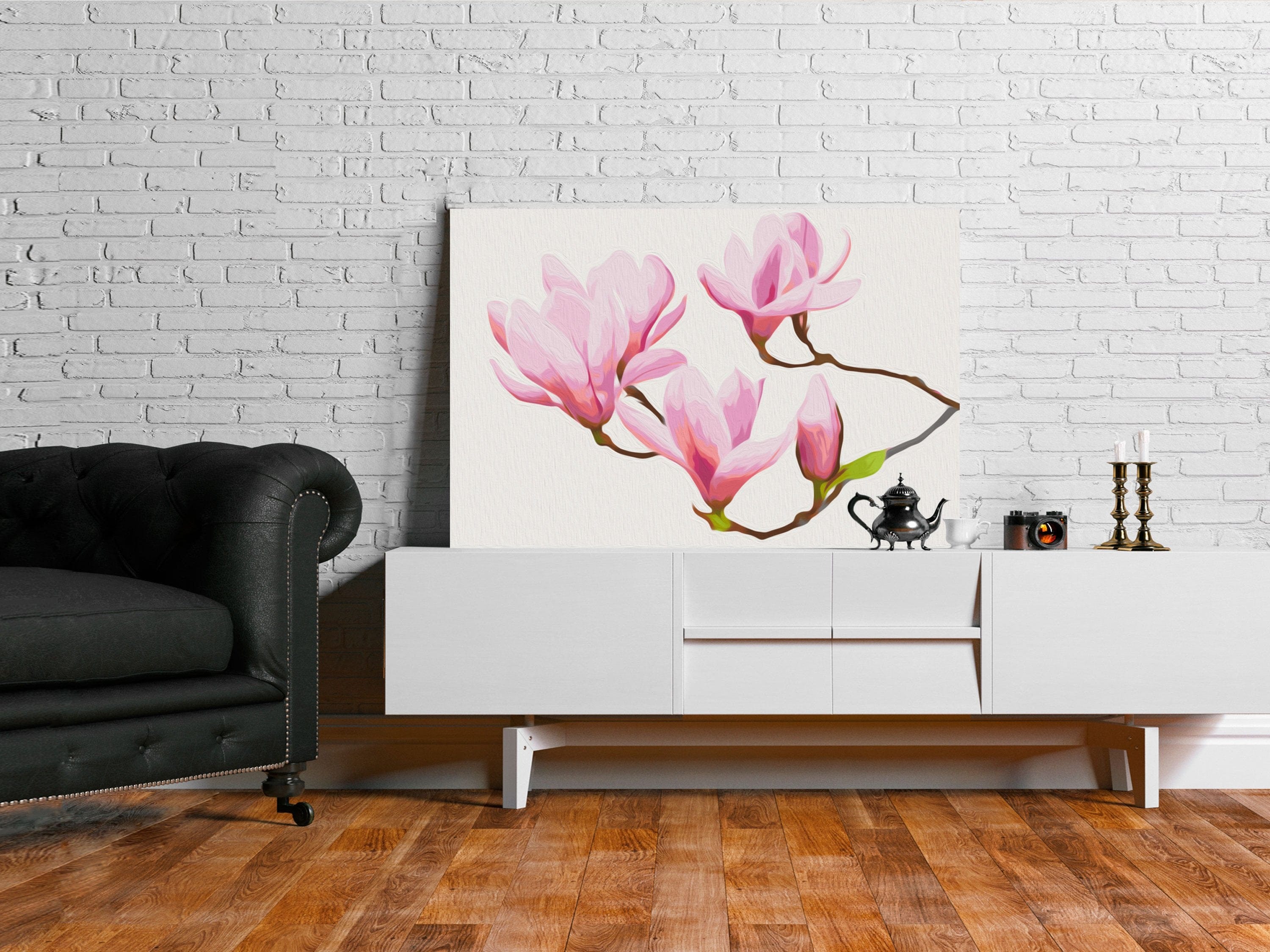 Glezna izkrāso pēc cipariem - Floral Twig 60x40 cm Artgeist