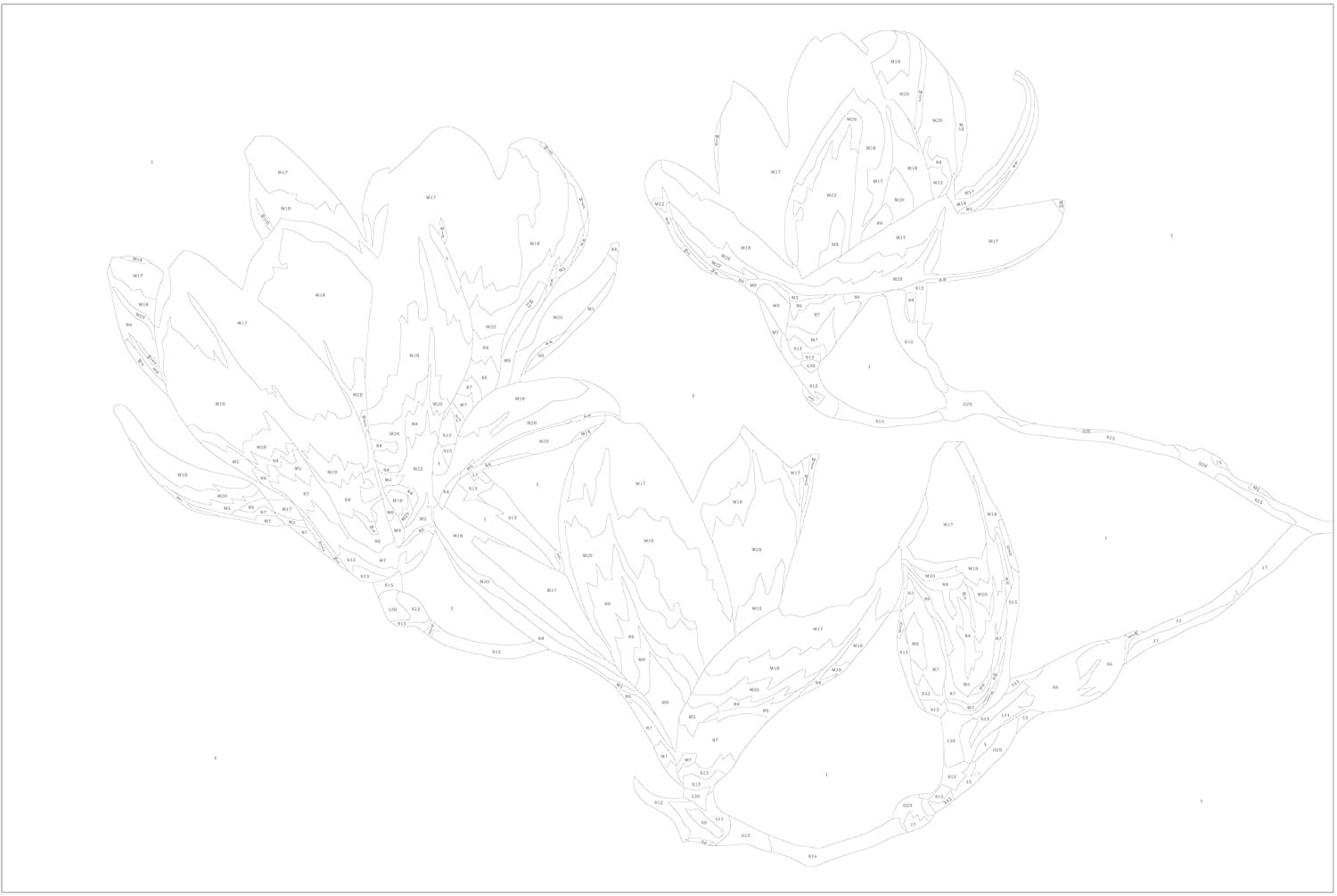 Glezna izkrāso pēc cipariem - Floral Twig 60x40 cm Artgeist