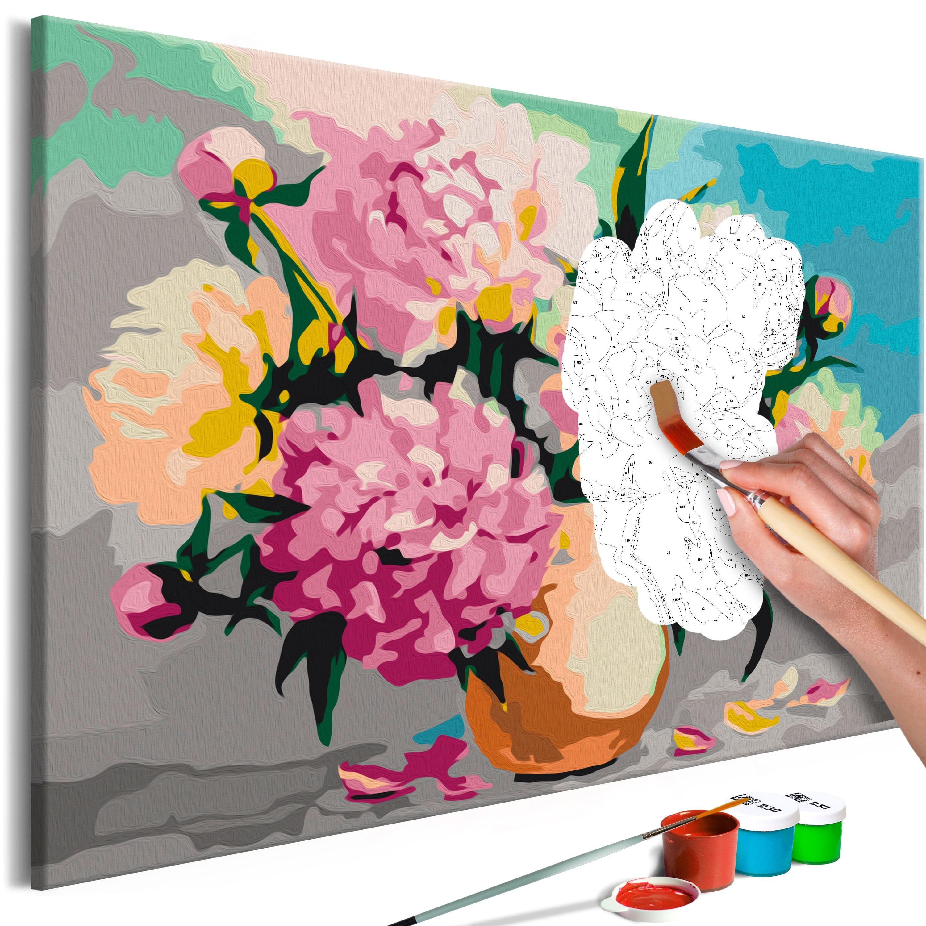 Glezna izkrāso pēc cipariem - Flowers in Vase 60x40 cm Artgeist