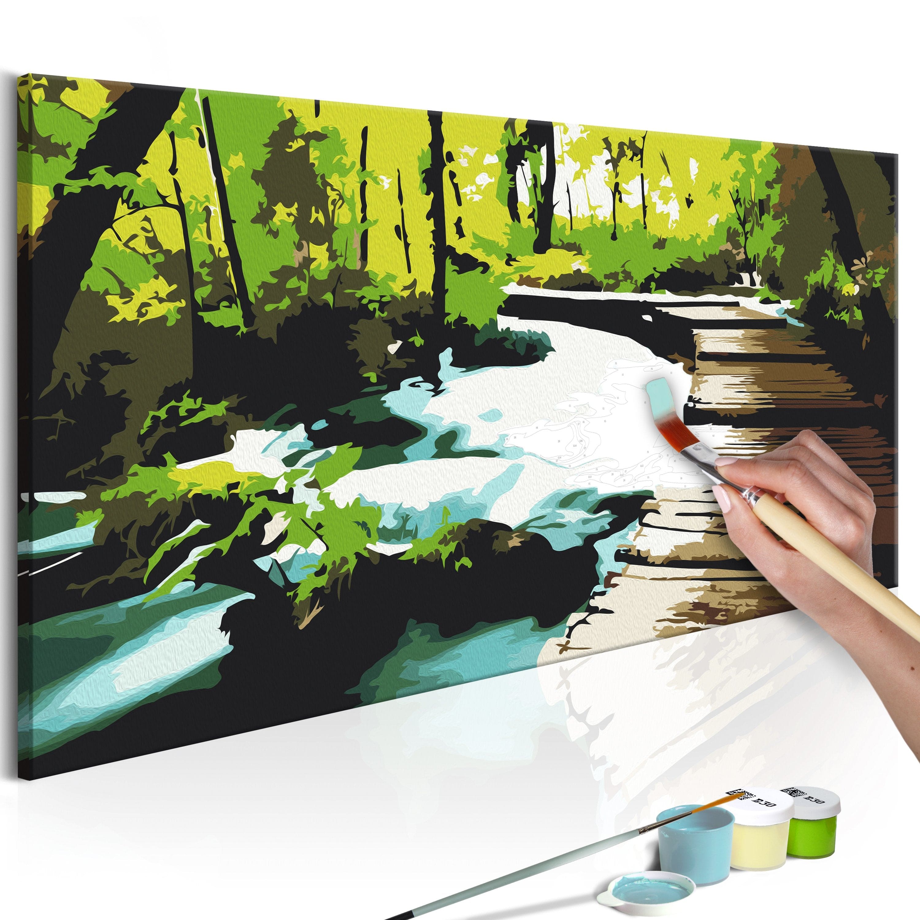 Glezna izkrāso pēc cipariem - Footbridge 100x40 cm Artgeist