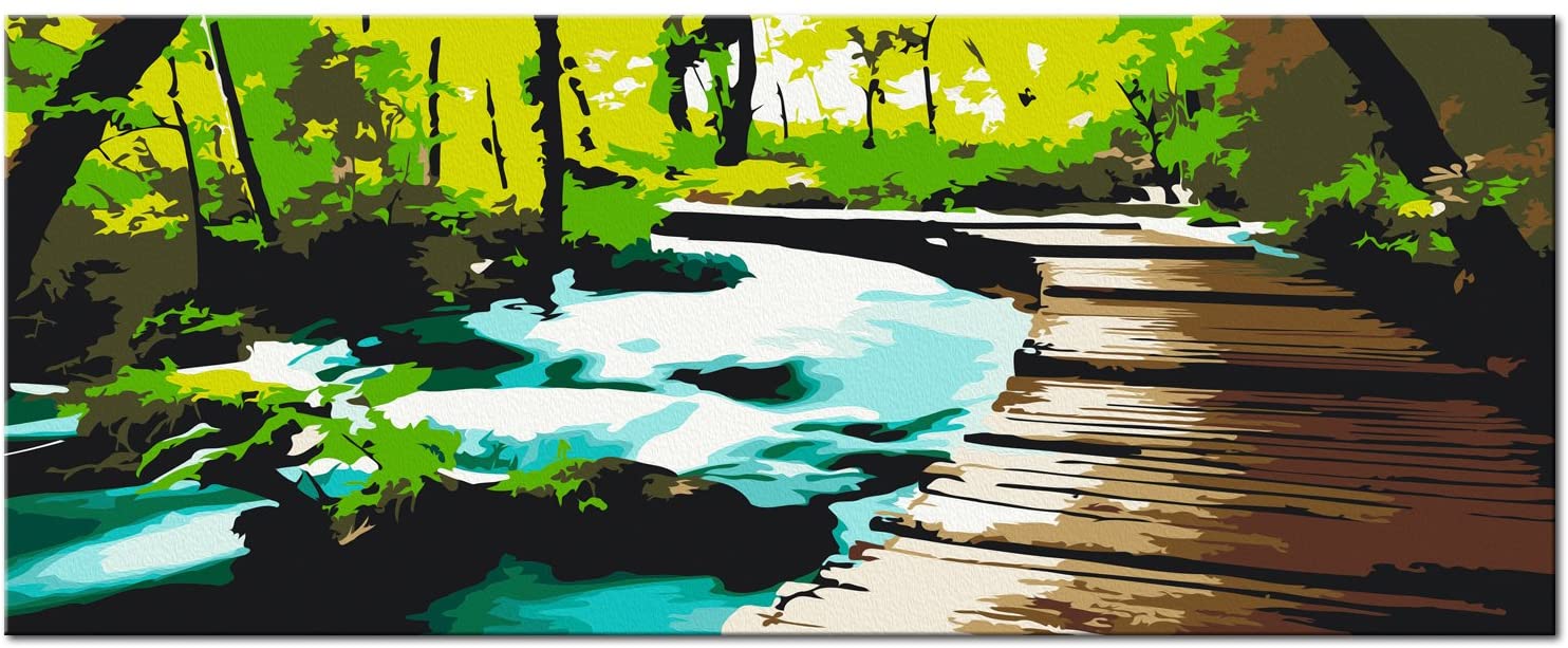 Glezna izkrāso pēc cipariem - Footbridge 100x40 cm Artgeist