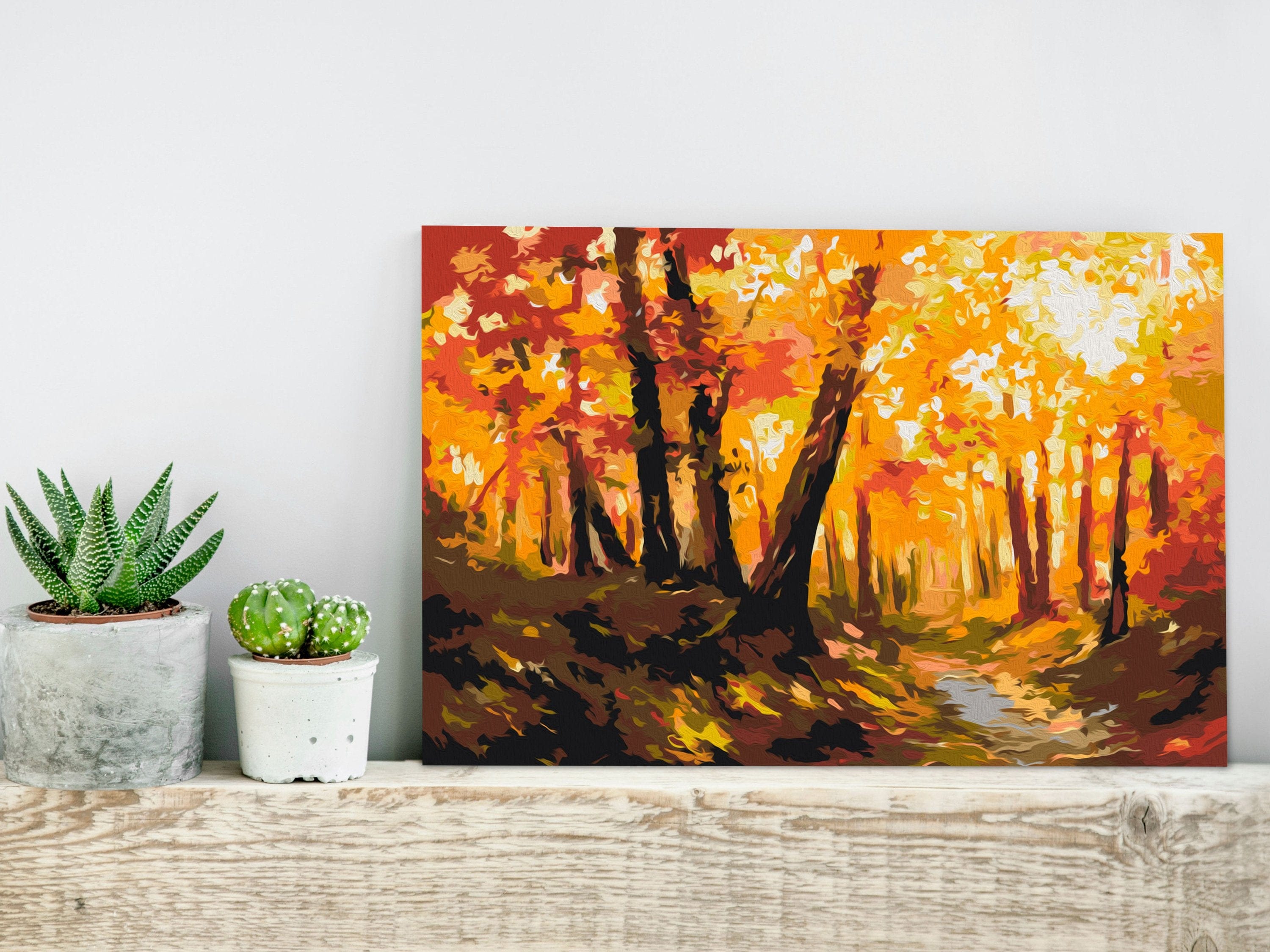 Glezna izkrāso pēc cipariem - Forest Track 60x40 cm Artgeist