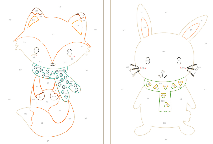 Glezna izkrāso pēc cipariem - Fox & Bunny 33x23 cm Artgeist