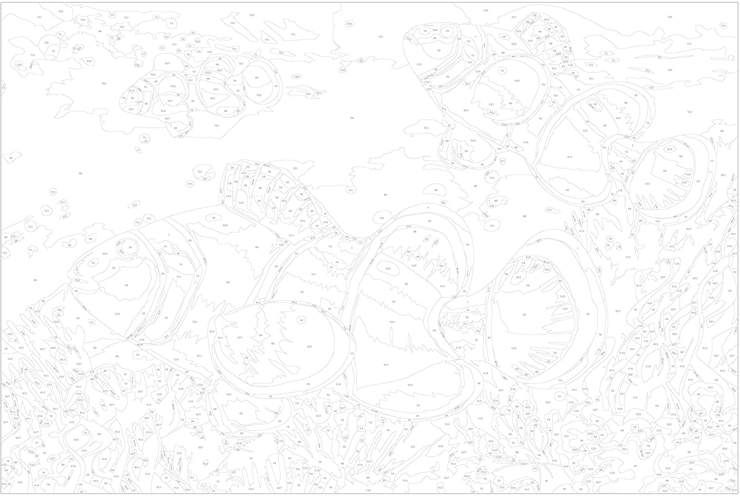 Glezna izkrāso pēc cipariem - Gold Fishes 60x40 cm Artgeist