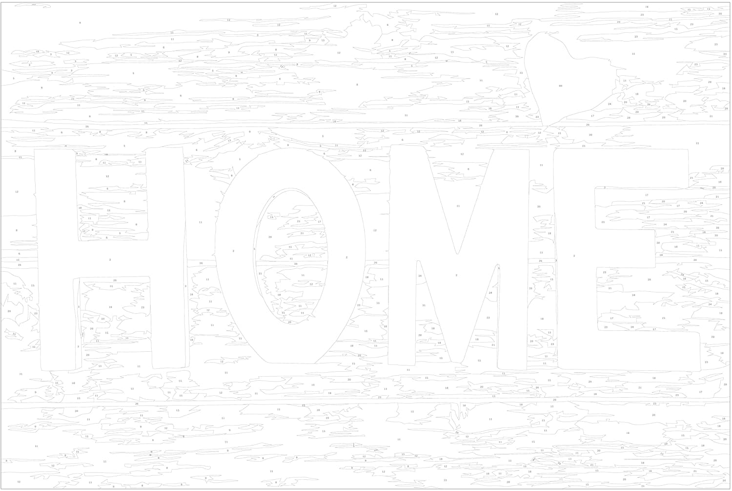 Glezna izkrāso pēc cipariem - Grey Letters 60x40 cm Artgeist