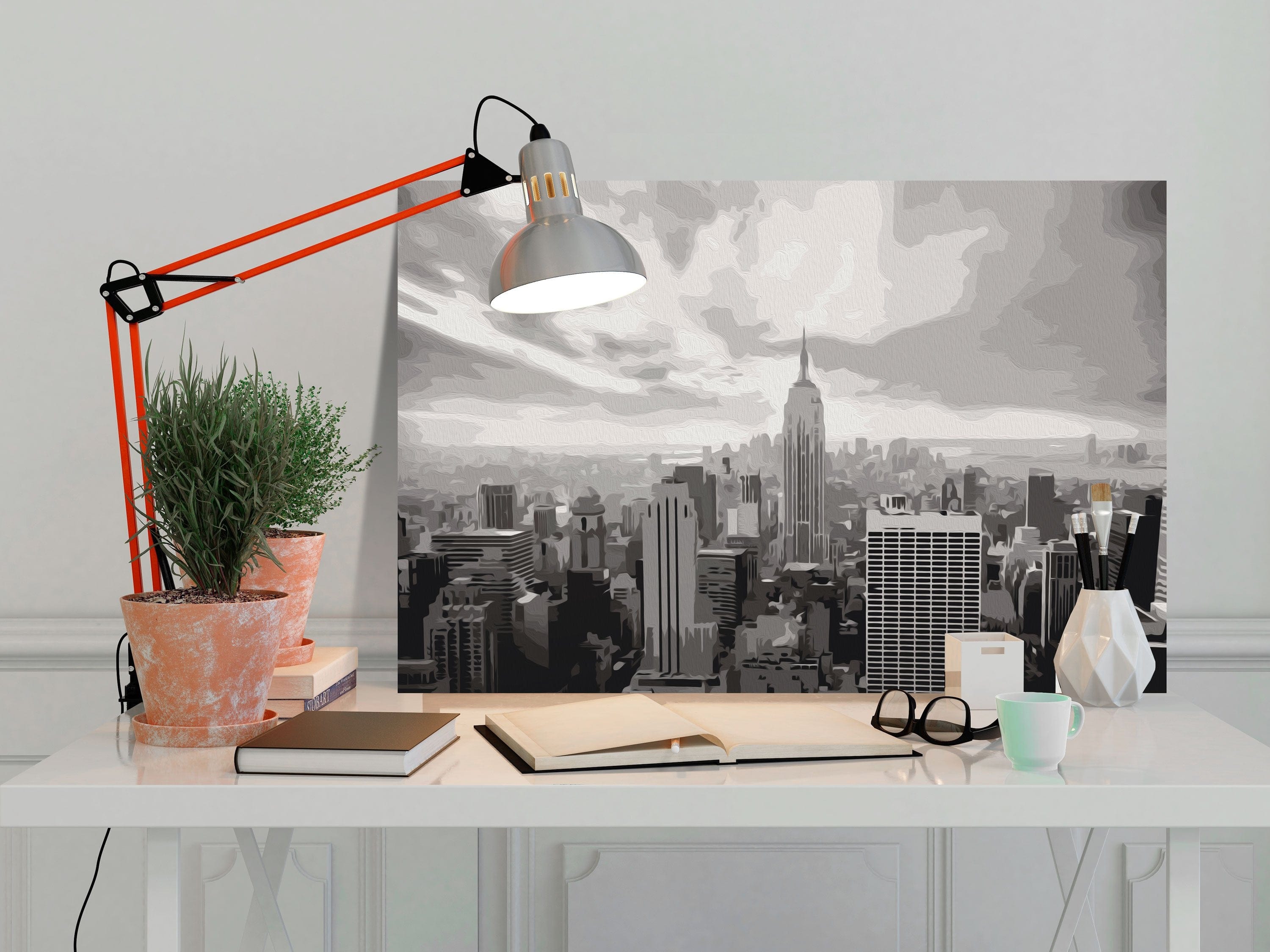 Glezna izkrāso pēc cipariem - Grey New York 60x40 cm Artgeist