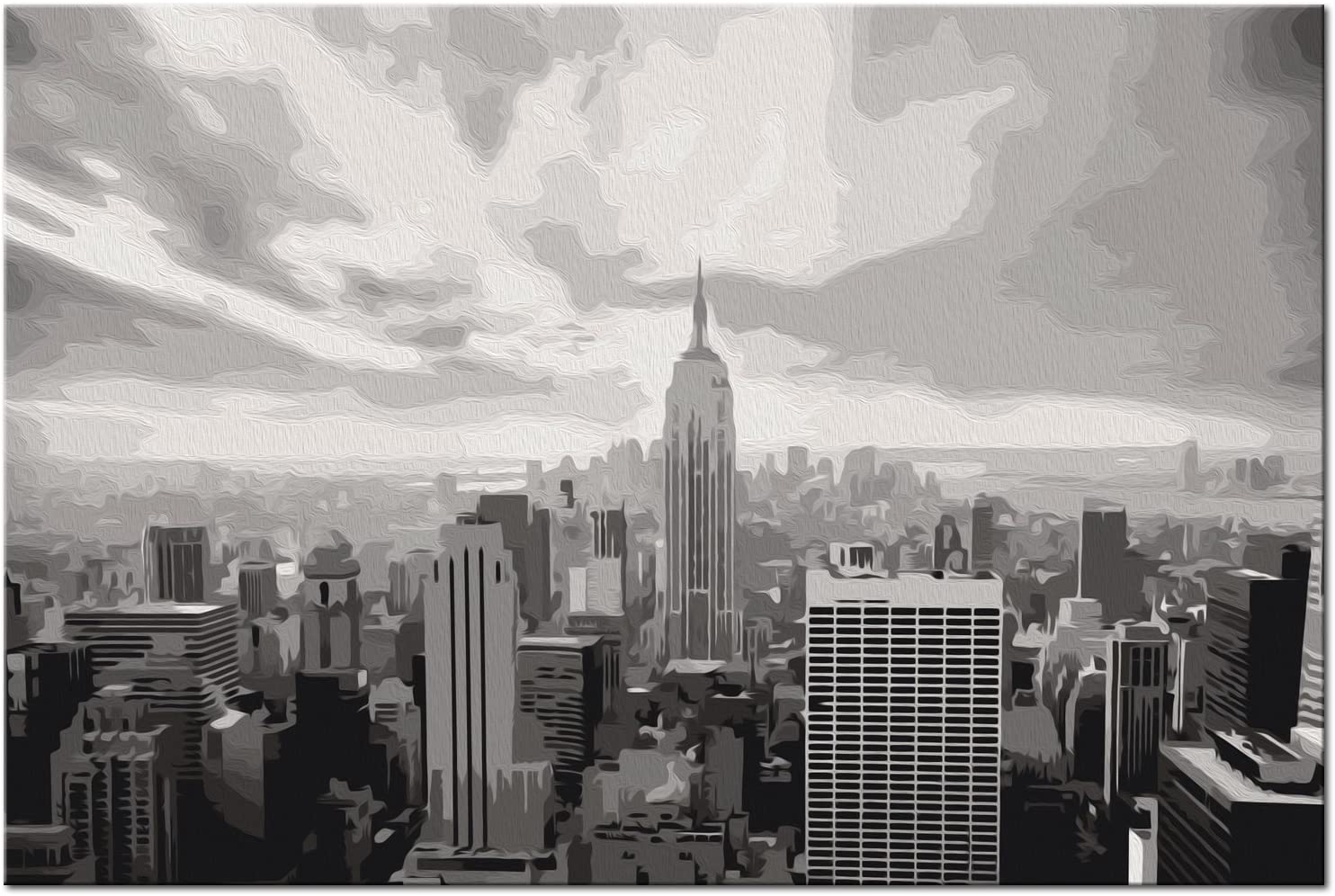 Glezna izkrāso pēc cipariem - Grey New York 60x40 cm Artgeist