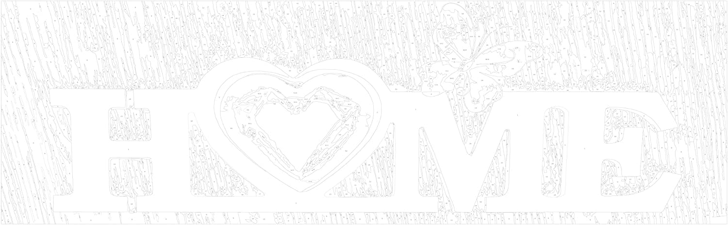 Glezna izkrāso pēc cipariem - Home and Butterfly 90x30 cm Artgeist