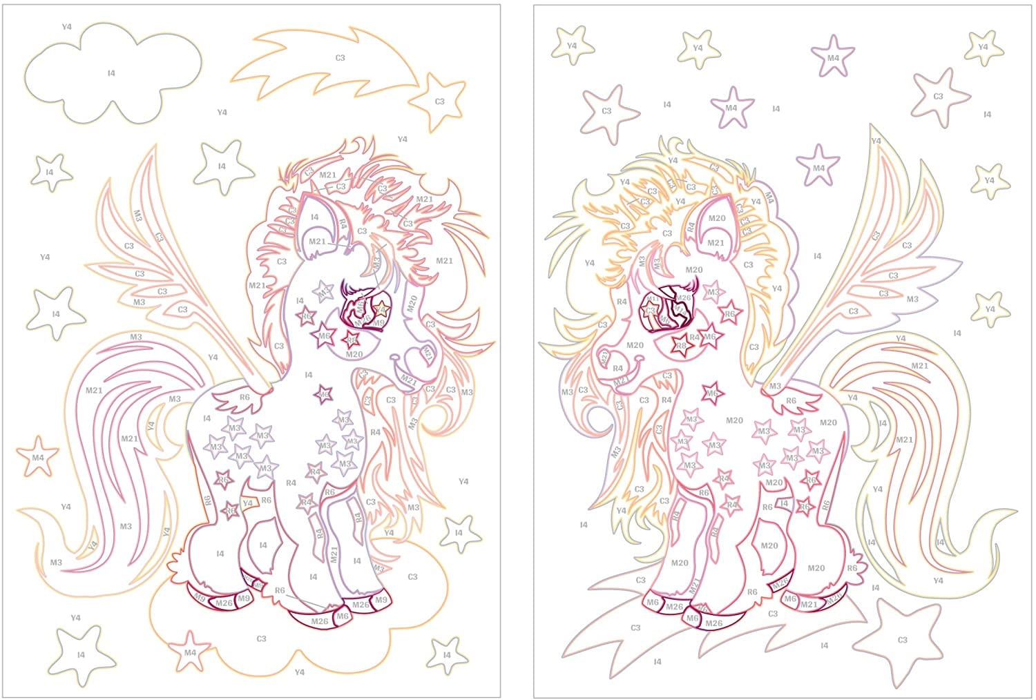 Glezna izkrāso pēc cipariem - Magical Unicorns 33x23 cm Artgeist