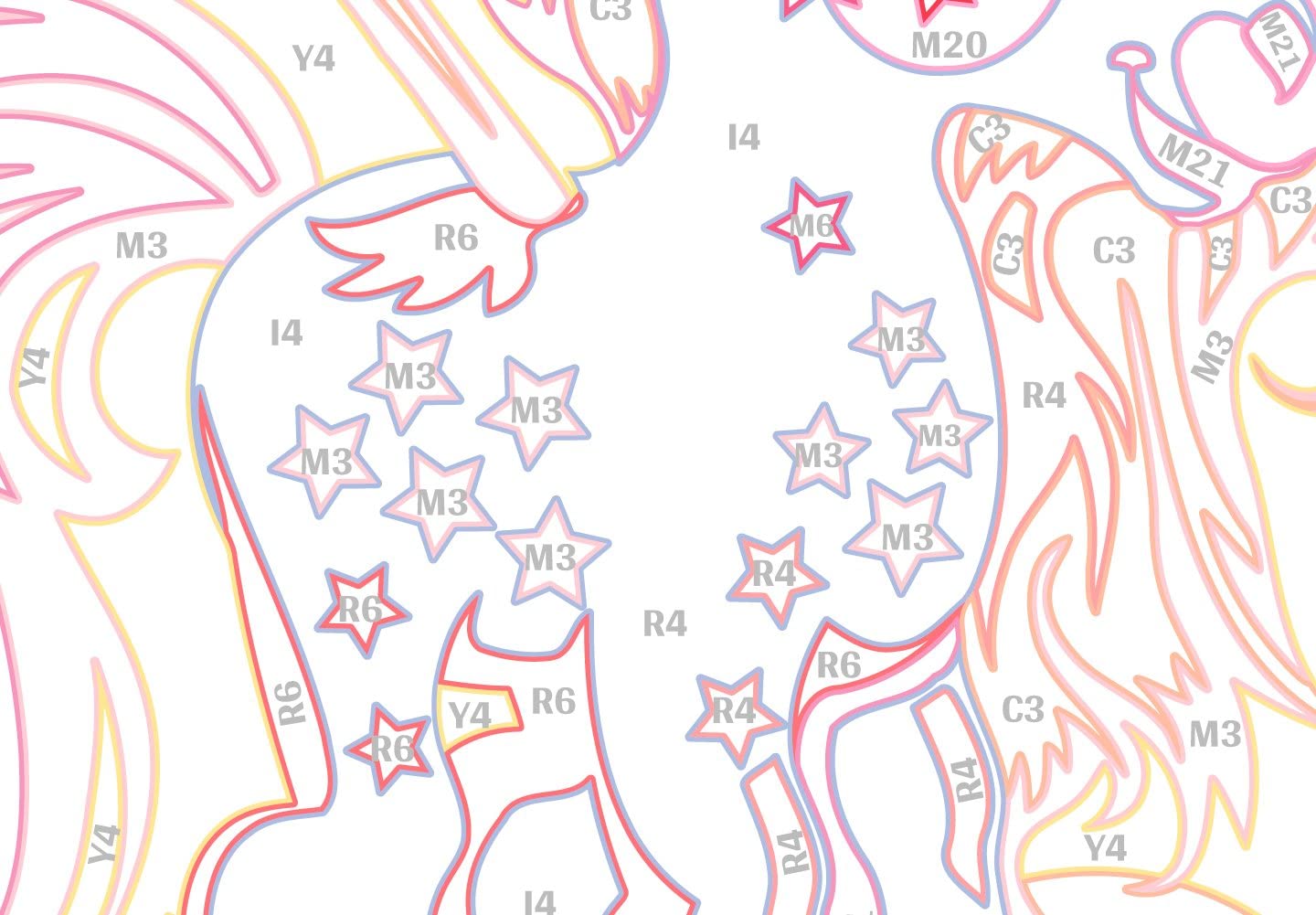 Glezna izkrāso pēc cipariem - Magical Unicorns 33x23 cm Artgeist