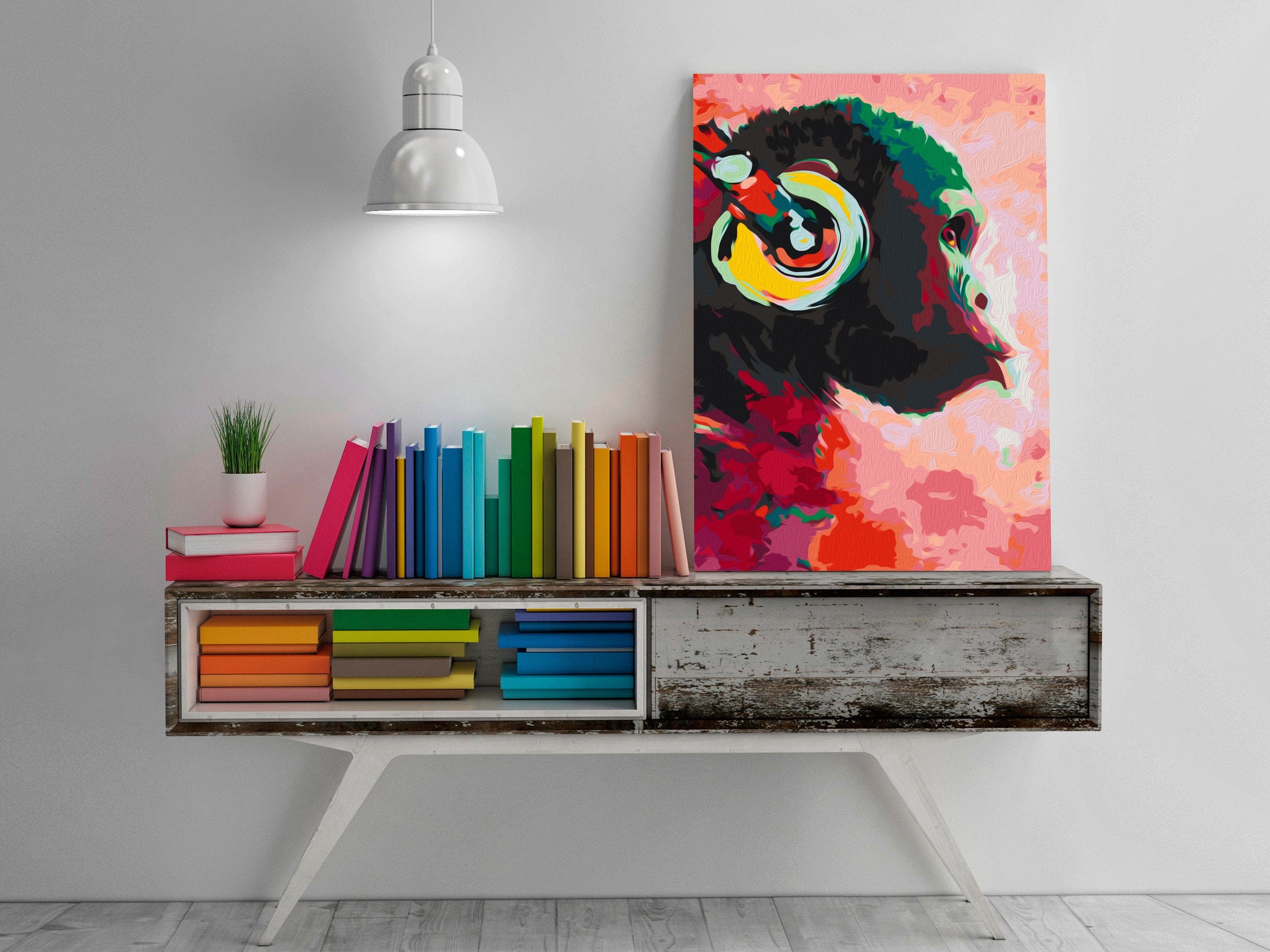 Glezna izkrāso pēc cipariem - Monkey In Headphones 40x60 cm Artgeist