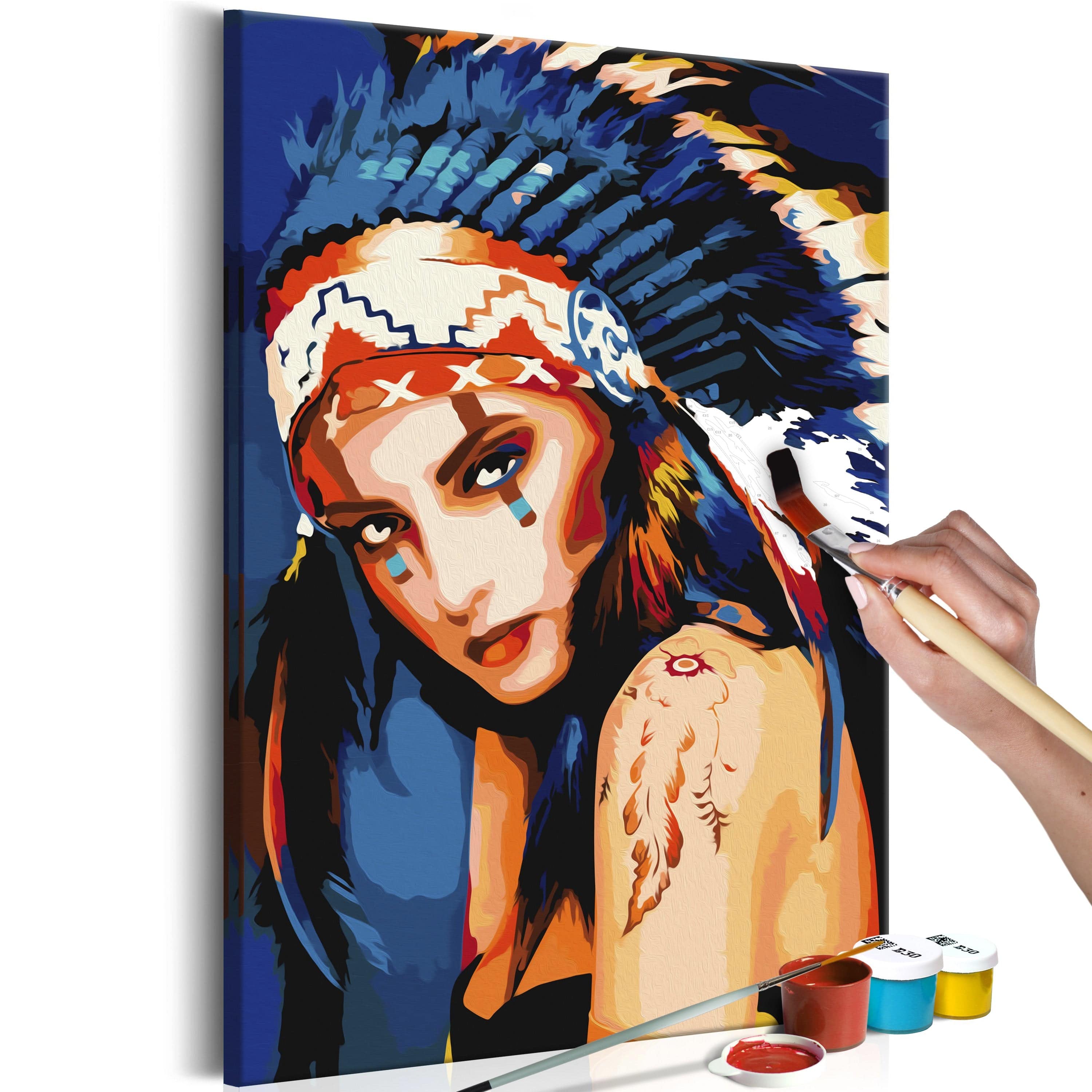 Glezna izkrāso pēc cipariem - Native American Girl 40x60 cm Artgeist