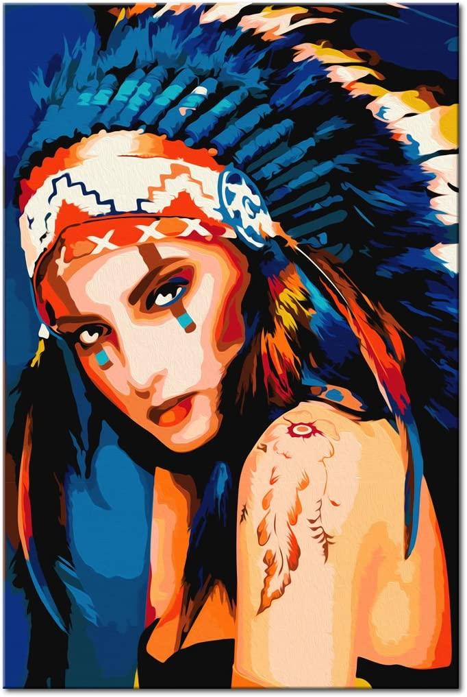 Glezna izkrāso pēc cipariem - Native American Girl 40x60 cm Artgeist