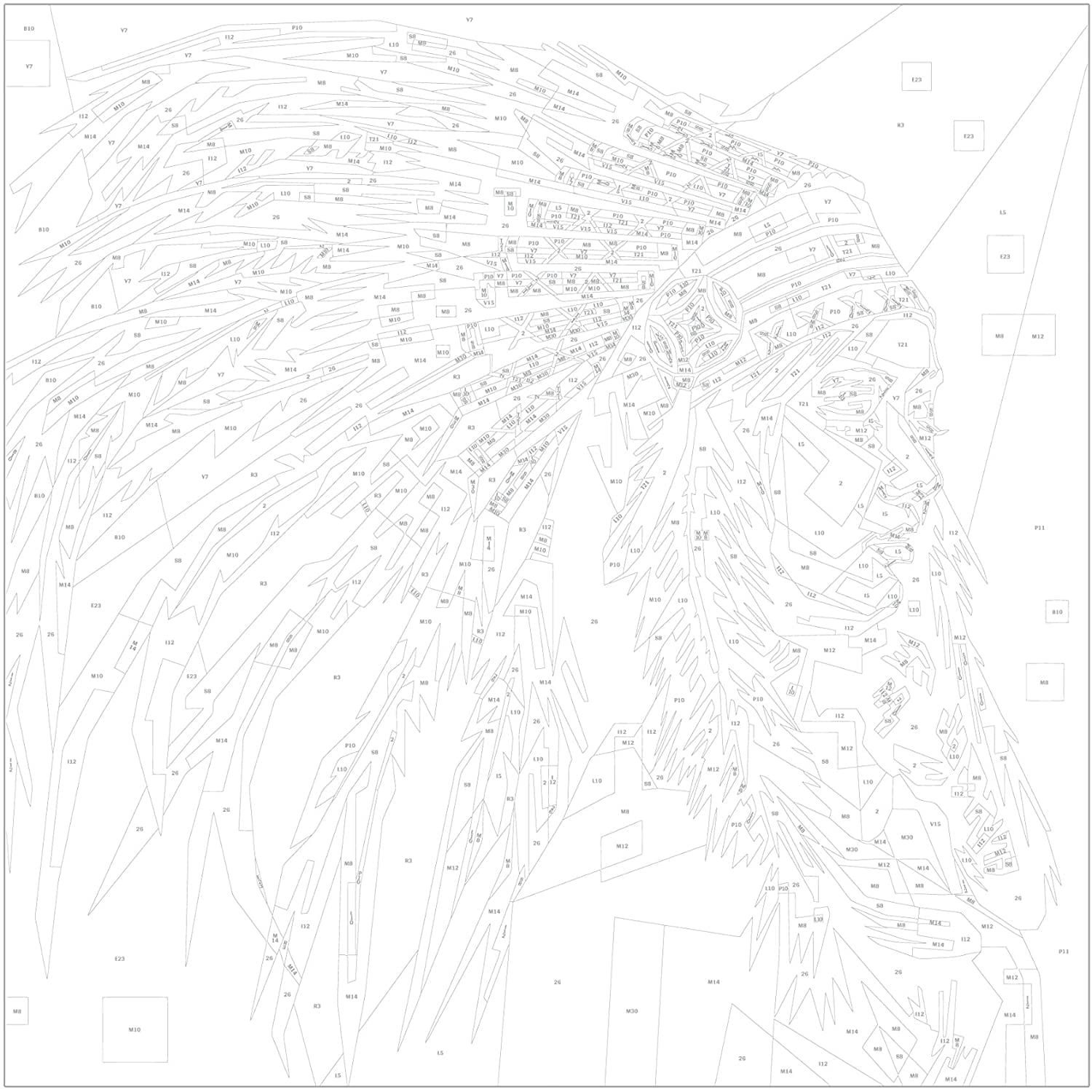 Glezna izkrāso pēc cipariem - Native American (Plume) 40x40 cm Artgeist