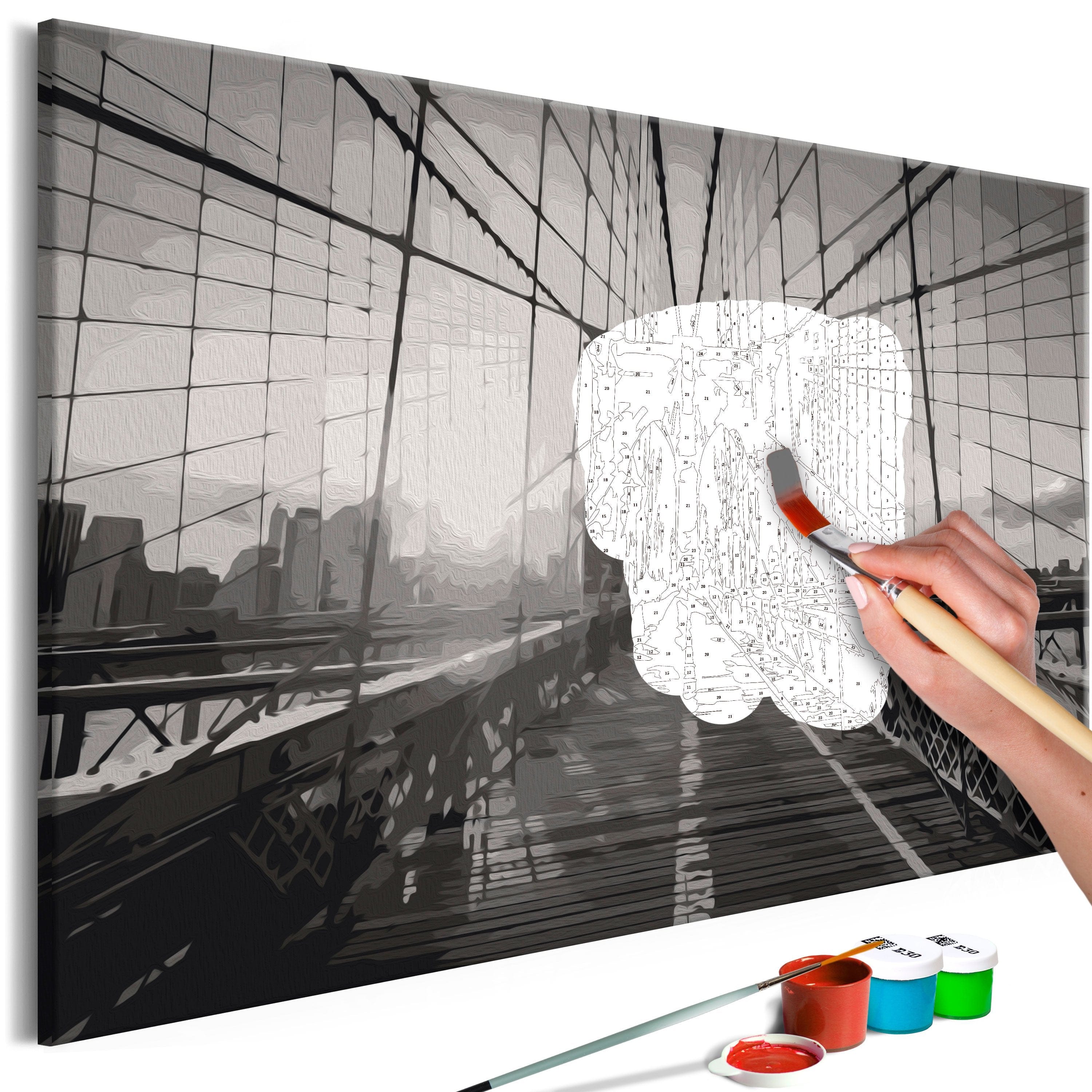 Glezna izkrāso pēc cipariem - New York Bridge 60x40 cm Artgeist