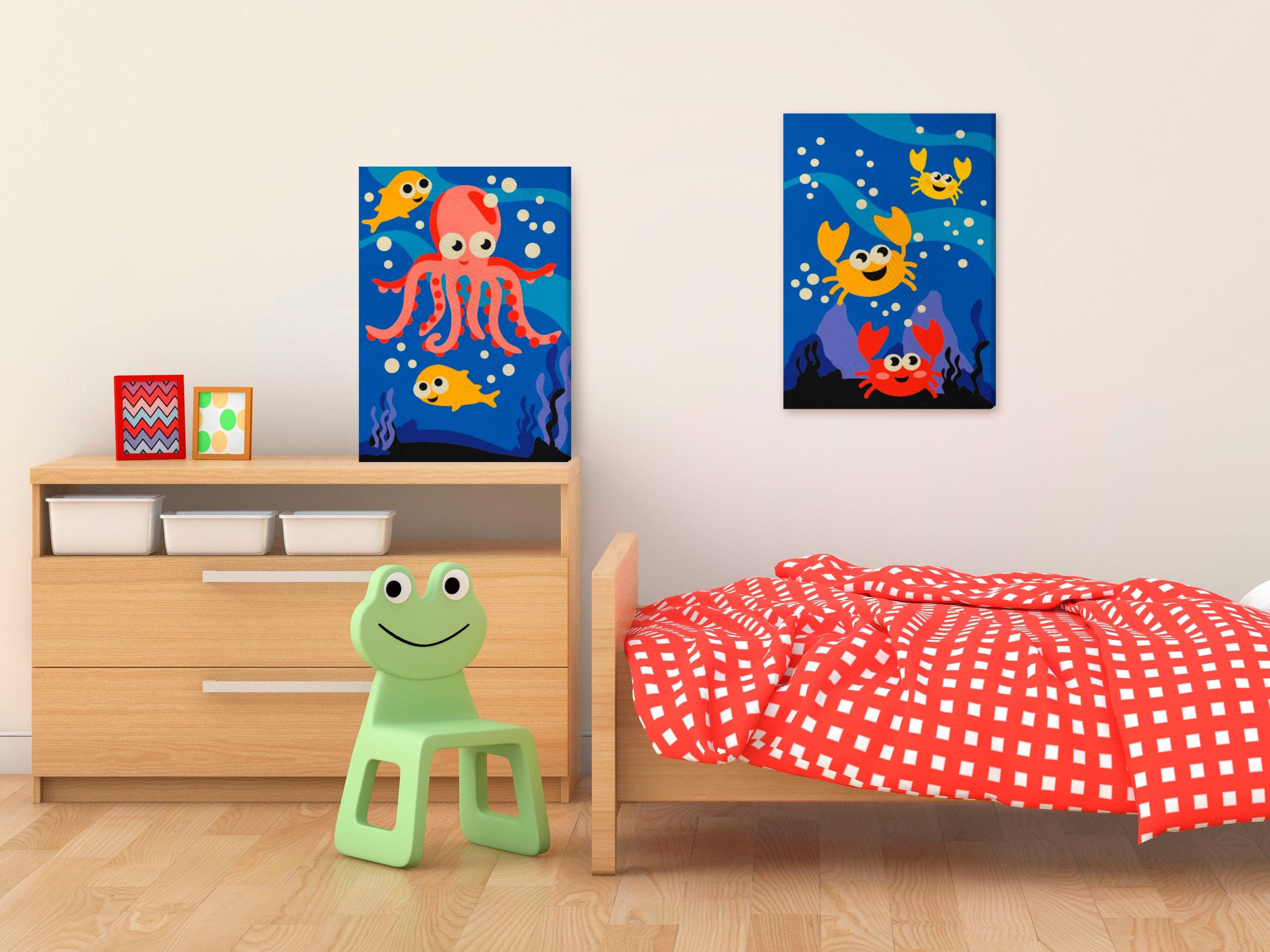 Glezna izkrāso pēc cipariem - Ocean Animals 33x23 cm Artgeist