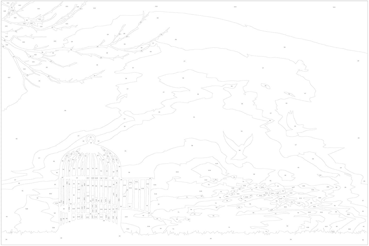 Glezna izkrāso pēc cipariem - Open Cage 60x40 cm Artgeist