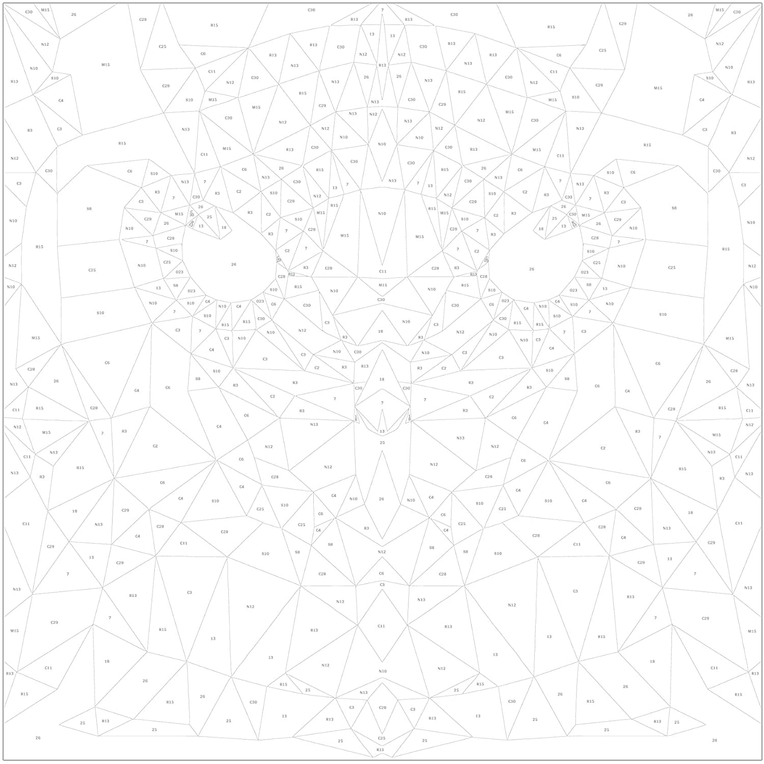 Glezna izkrāso pēc cipariem - Owl (Geometrical) 40x40 cm Artgeist