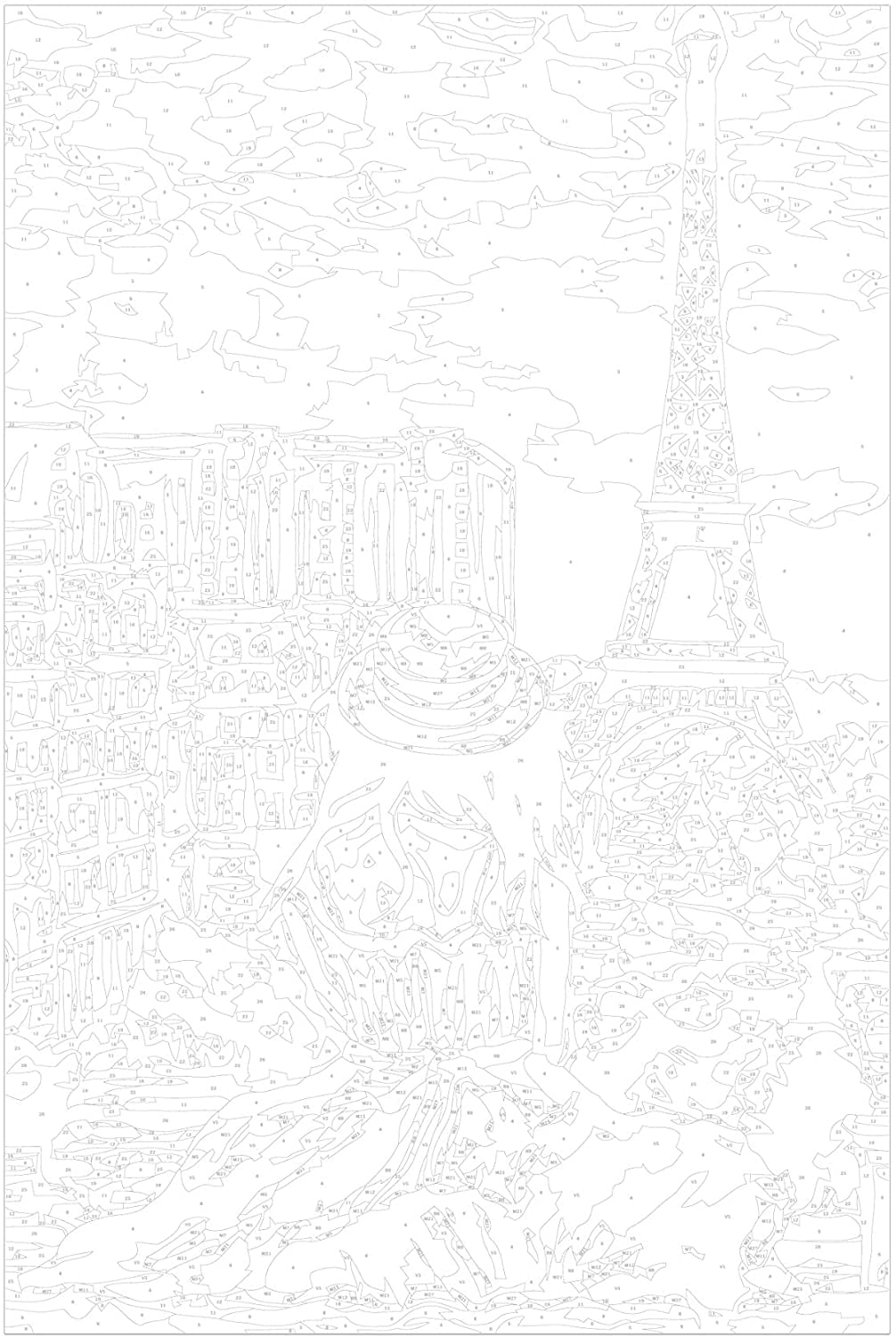 Glezna izkrāso pēc cipariem - Paris - Eiffel Tower View 40x60 cm Artgeist