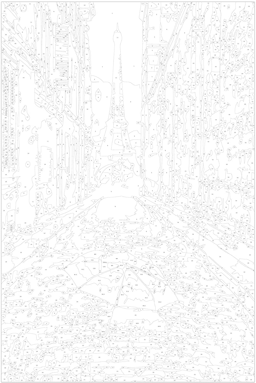 Glezna izkrāso pēc cipariem - Paris (Red Umbrella) 40x60 cm Artgeist