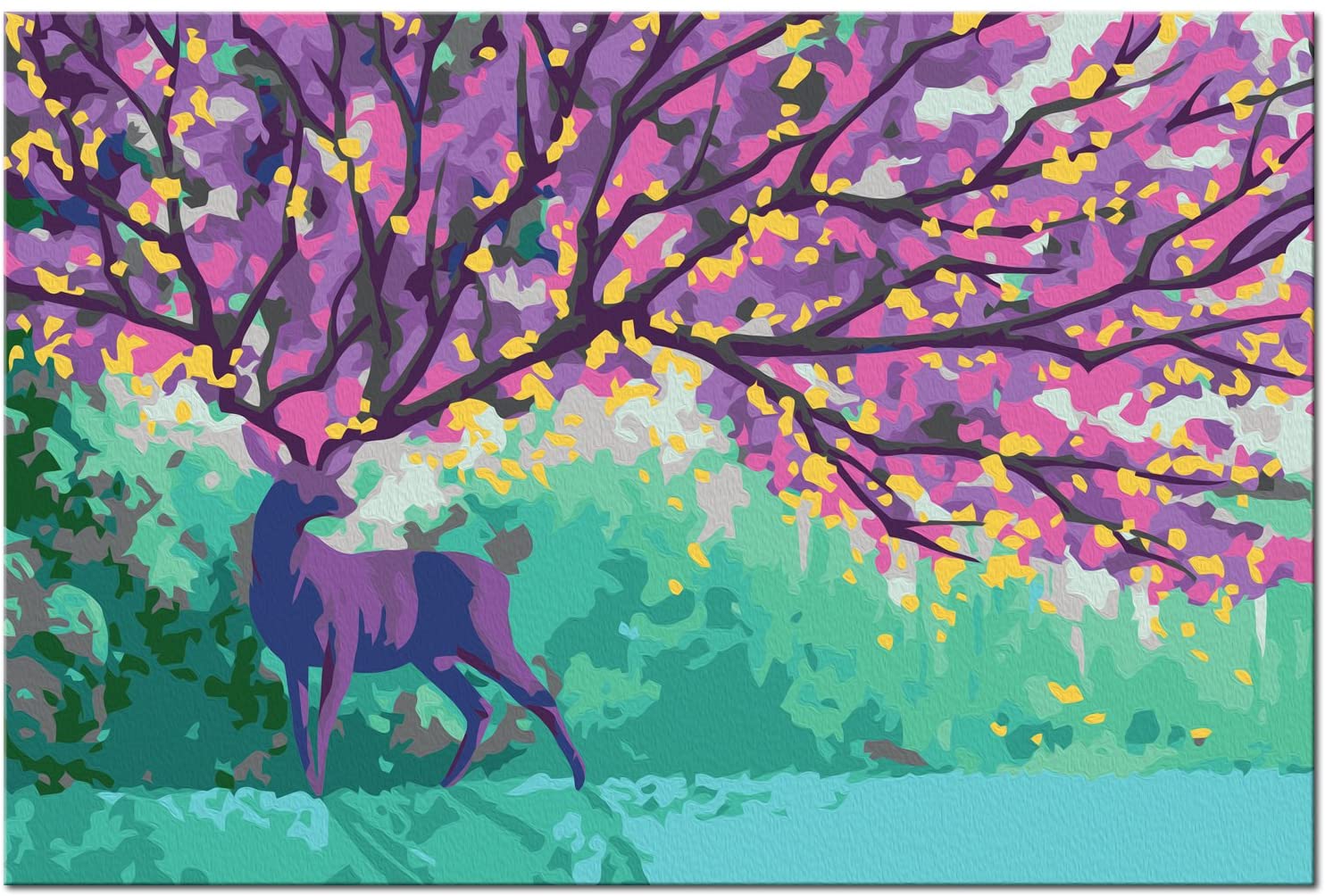 Glezna izkrāso pēc cipariem - Purple Deer 60x40 cm Artgeist