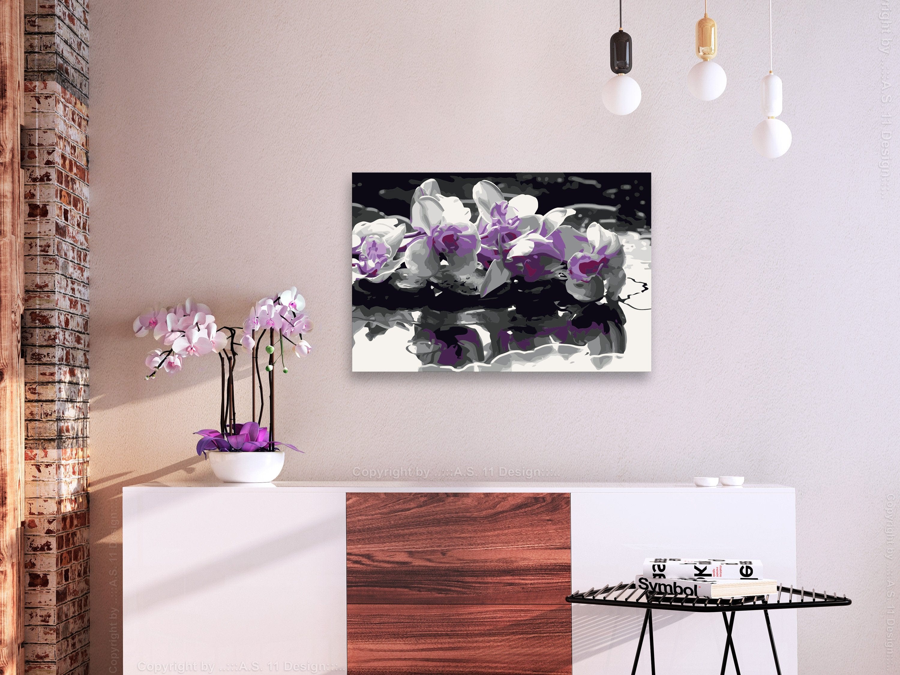 Glezna izkrāso pēc cipariem - Purple Orchid 60x40 cm Artgeist