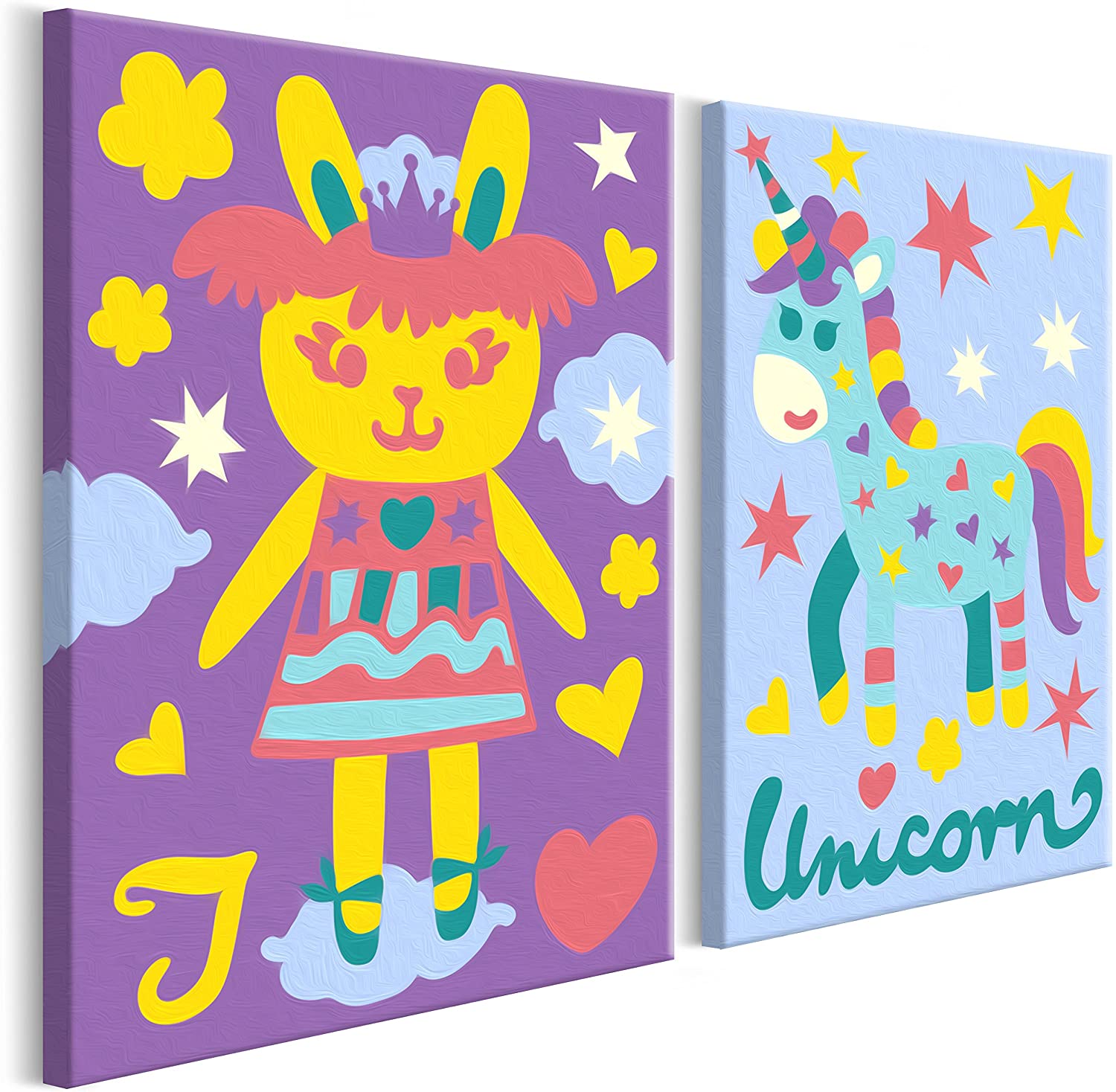 Glezna izkrāso pēc cipariem - Rabbit & Unicorn 33x23 cm Artgeist