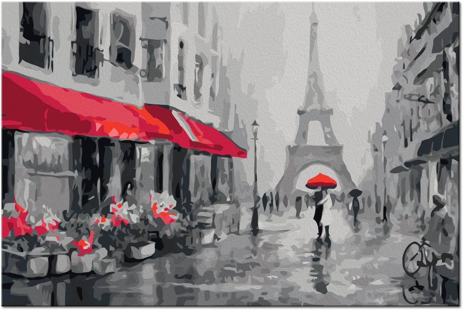 Glezna izkrāso pēc cipariem - Rainy Paris 60x40 cm Artgeist