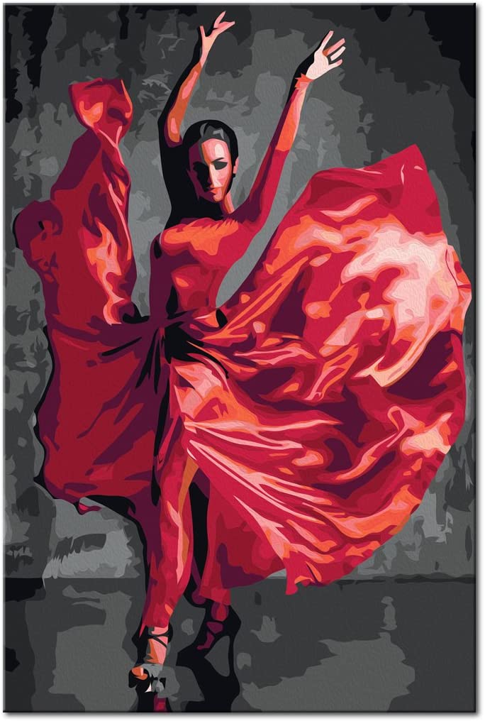 Glezna izkrāso pēc cipariem - Red Dress 40x60 cm Artgeist