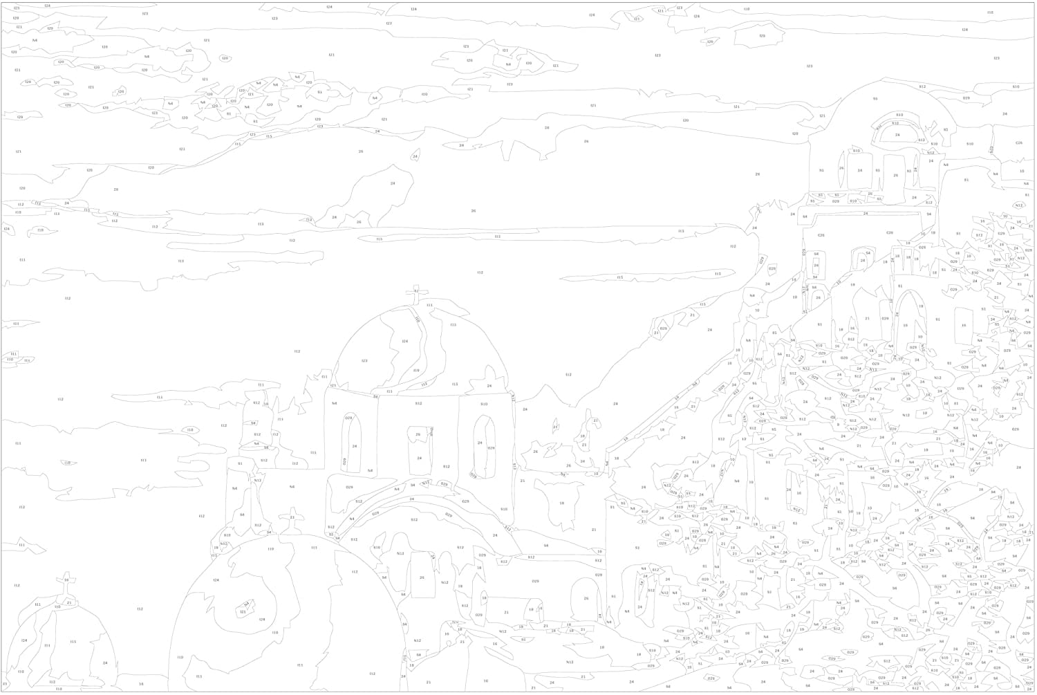 Glezna izkrāso pēc cipariem - Santorini 60x40 cm Artgeist