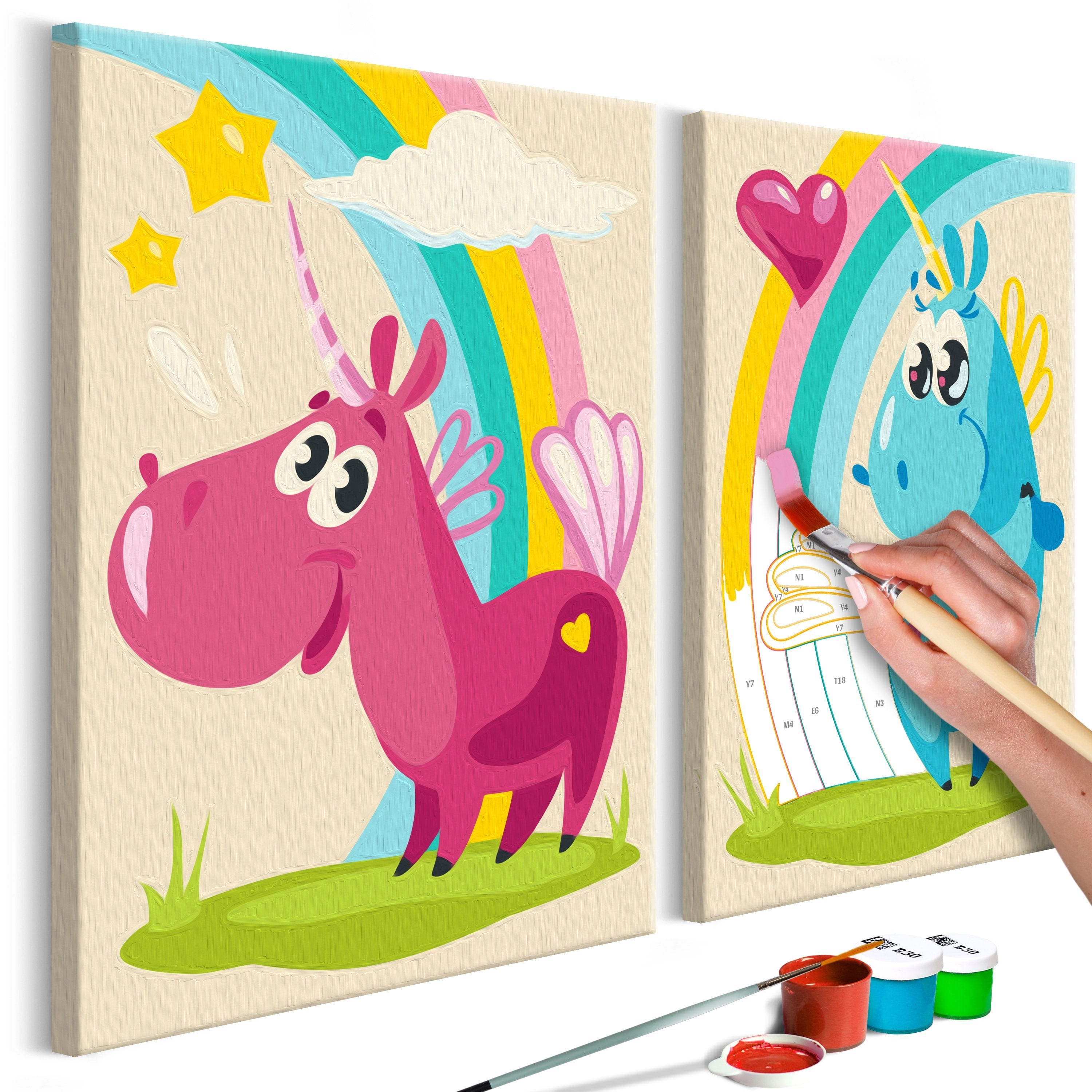 Glezna izkrāso pēc cipariem - Sweet Unicorns 33x23 cm Artgeist