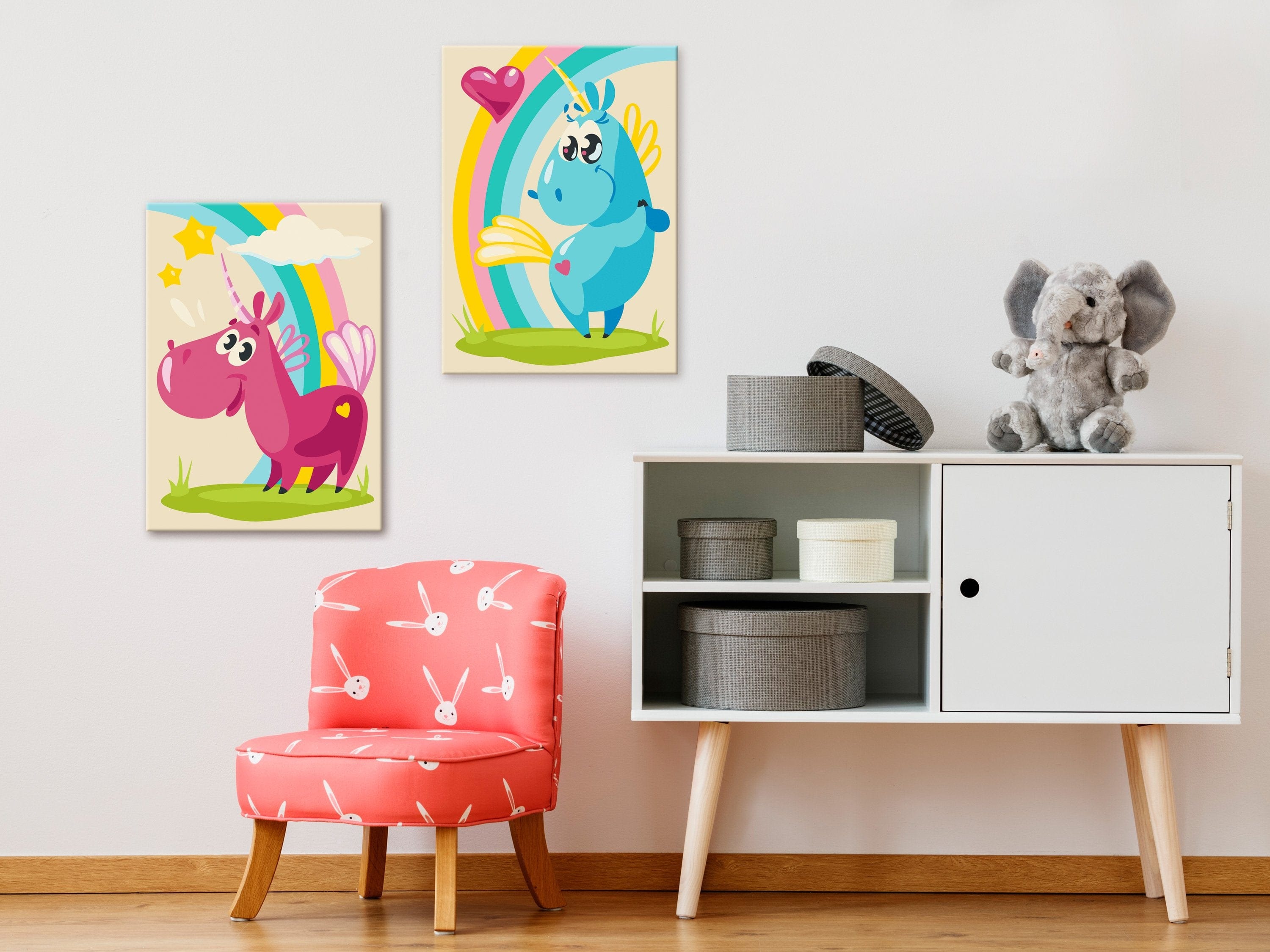 Glezna izkrāso pēc cipariem - Sweet Unicorns 33x23 cm Artgeist