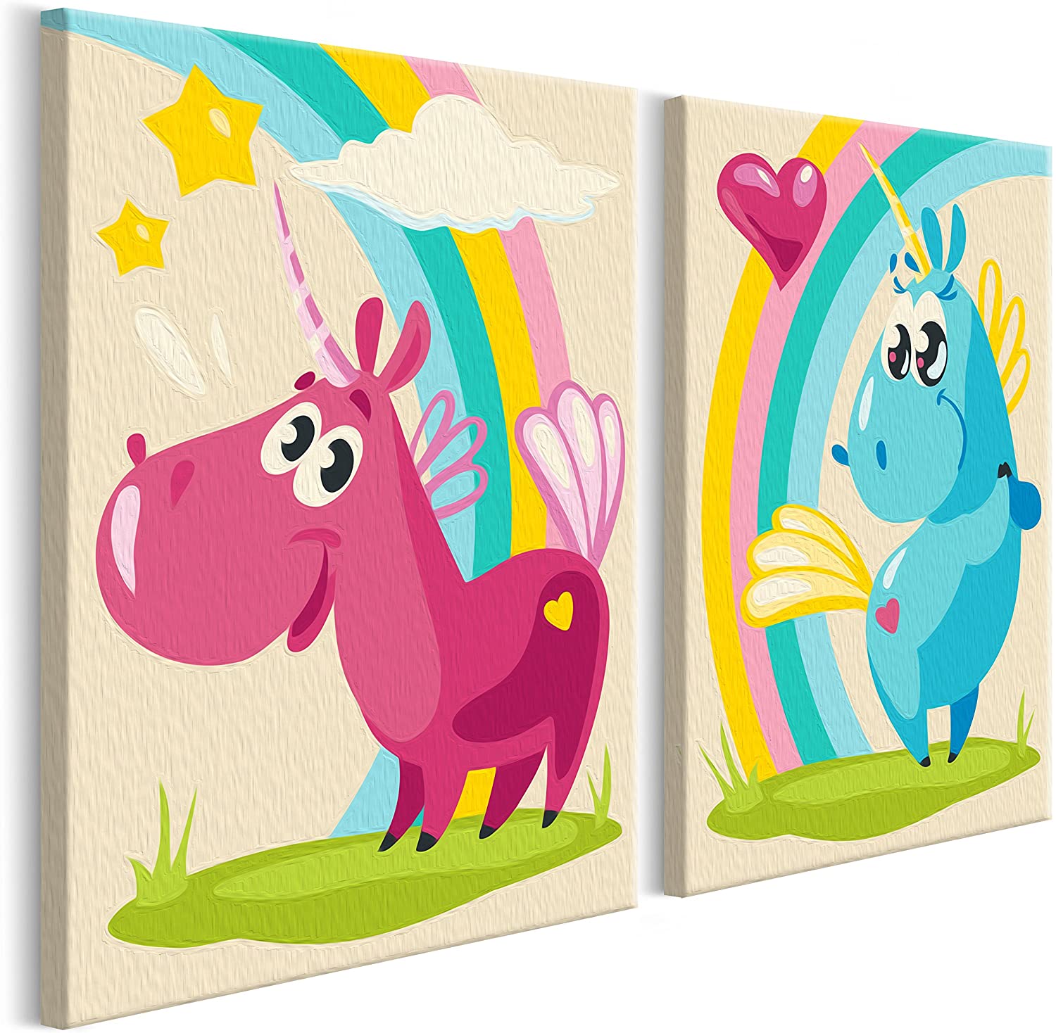 Glezna izkrāso pēc cipariem - Sweet Unicorns 33x23 cm Artgeist