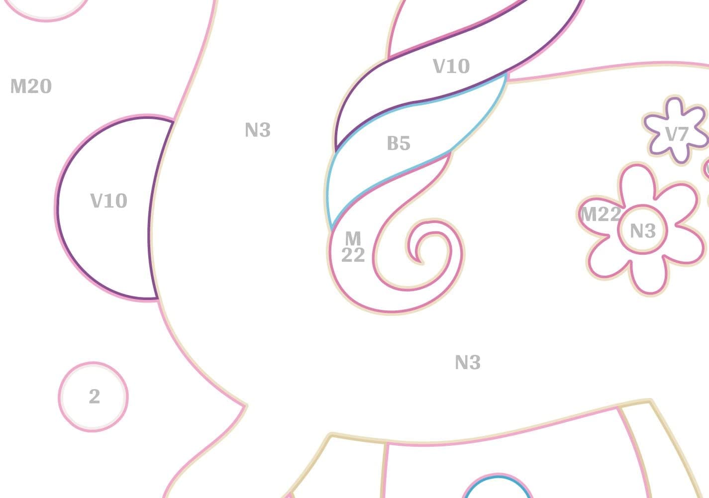 Glezna izkrāso pēc cipariem - Unicorns (Pastel Colours) 33x23 cm Artgeist