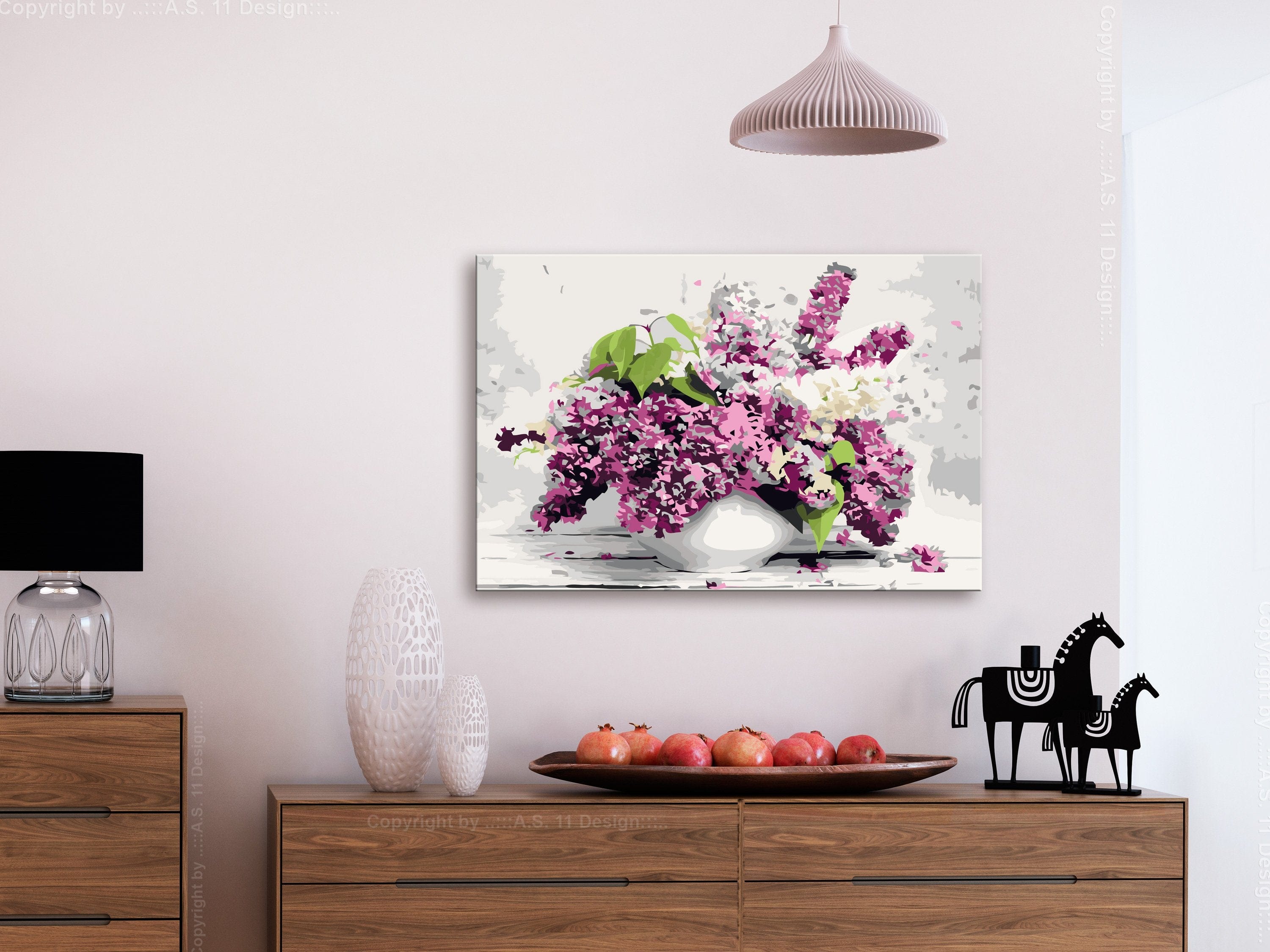 Glezna izkrāso pēc cipariem - Vase and Flowers 60x40 cm Artgeist